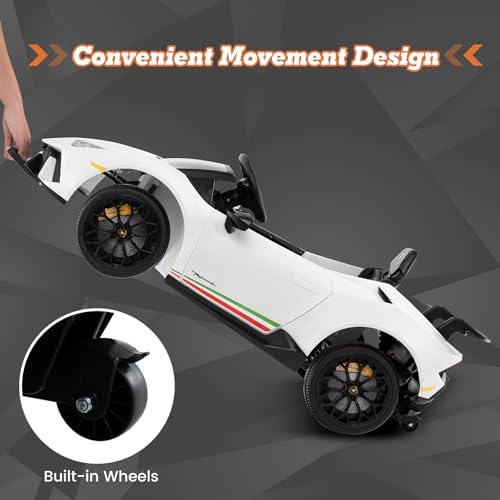 INFANS Licensed Lamborghini Huracan Ride on Car, 12V Kids Electric Vehicle Battery Powered Toy with Remote Control