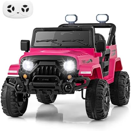 INFANS Ride on Truck, 12V Battery Powered Electric Vehicle for Kids with Remote Control, Bluetooth, Power Display, LED Lights