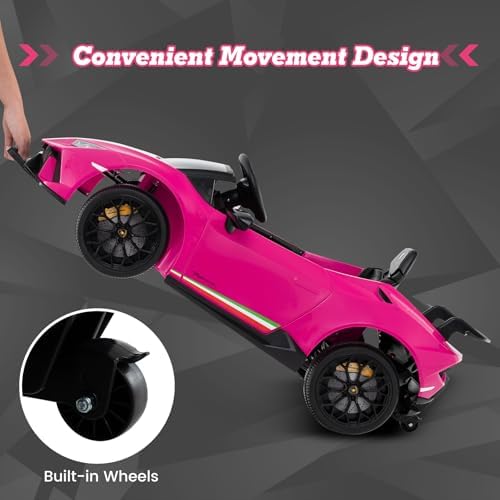 INFANS Licensed Lamborghini Huracan Ride on Car, 12V Kids Electric Vehicle Battery Powered Toy with Remote Control