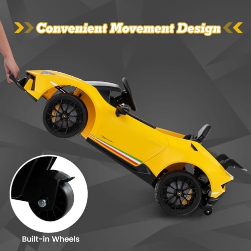 INFANS Licensed Lamborghini Huracan Ride on Car, 12V Kids Electric Vehicle Battery Powered Toy with Remote Control