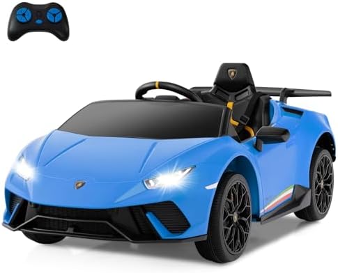 INFANS Licensed Lamborghini Huracan Ride on Car, 12V Kids Electric Vehicle Battery Powered Toy with Remote Control