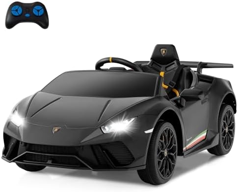 INFANS Licensed Lamborghini Huracan Ride on Car, 12V Kids Electric Vehicle Battery Powered Toy with Remote Control