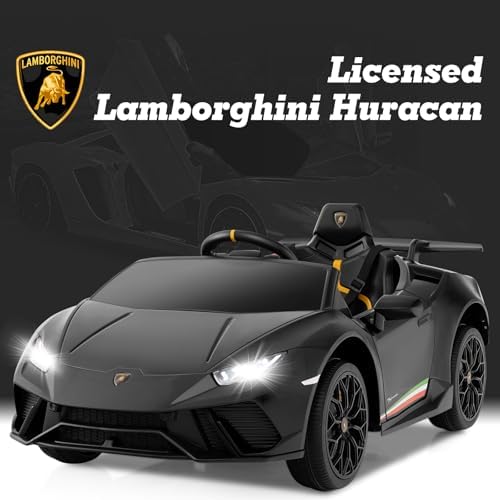 INFANS Licensed Lamborghini Huracan Ride on Car, 12V Kids Electric Vehicle Battery Powered Toy with Remote Control