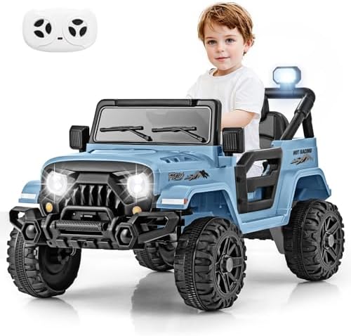 INFANS Ride on Truck, 12V Battery Powered Electric Vehicle for Kids with Remote Control, Bluetooth, Power Display, LED Lights