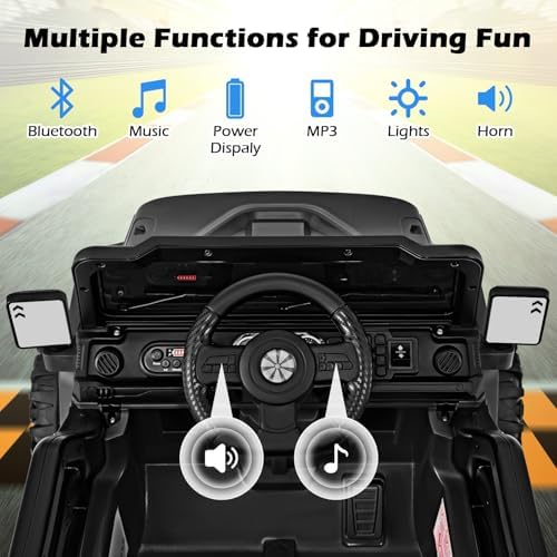 INFANS Ride on Truck, 12V Battery Powered Electric Vehicle for Kids with Remote Control, Bluetooth, Power Display, LED Lights