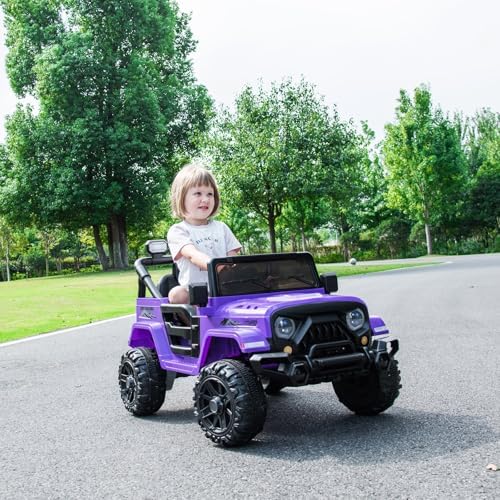 INFANS Ride on Truck, 12V Battery Powered Electric Vehicle for Kids with Remote Control, Bluetooth, Power Display, LED Lights