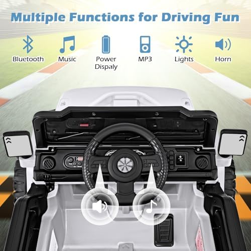 INFANS Ride on Truck, 12V Battery Powered Electric Vehicle for Kids with Remote Control, Bluetooth, Power Display, LED Lights