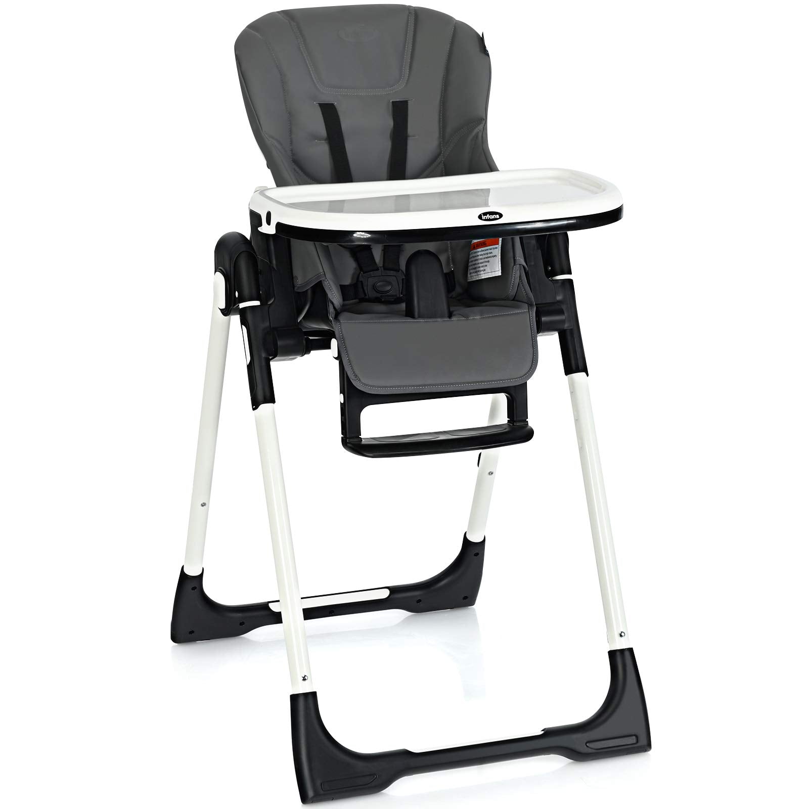 INFANS Foldable High Chair for Babies & Toddlers with Multiple Adjustable Backrest, Footrest and Seat Height