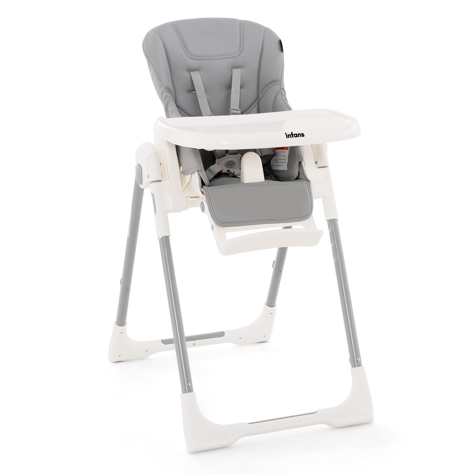 INFANS Foldable High Chair for Babies & Toddlers with Multiple Adjustable Backrest, Footrest and Seat Height