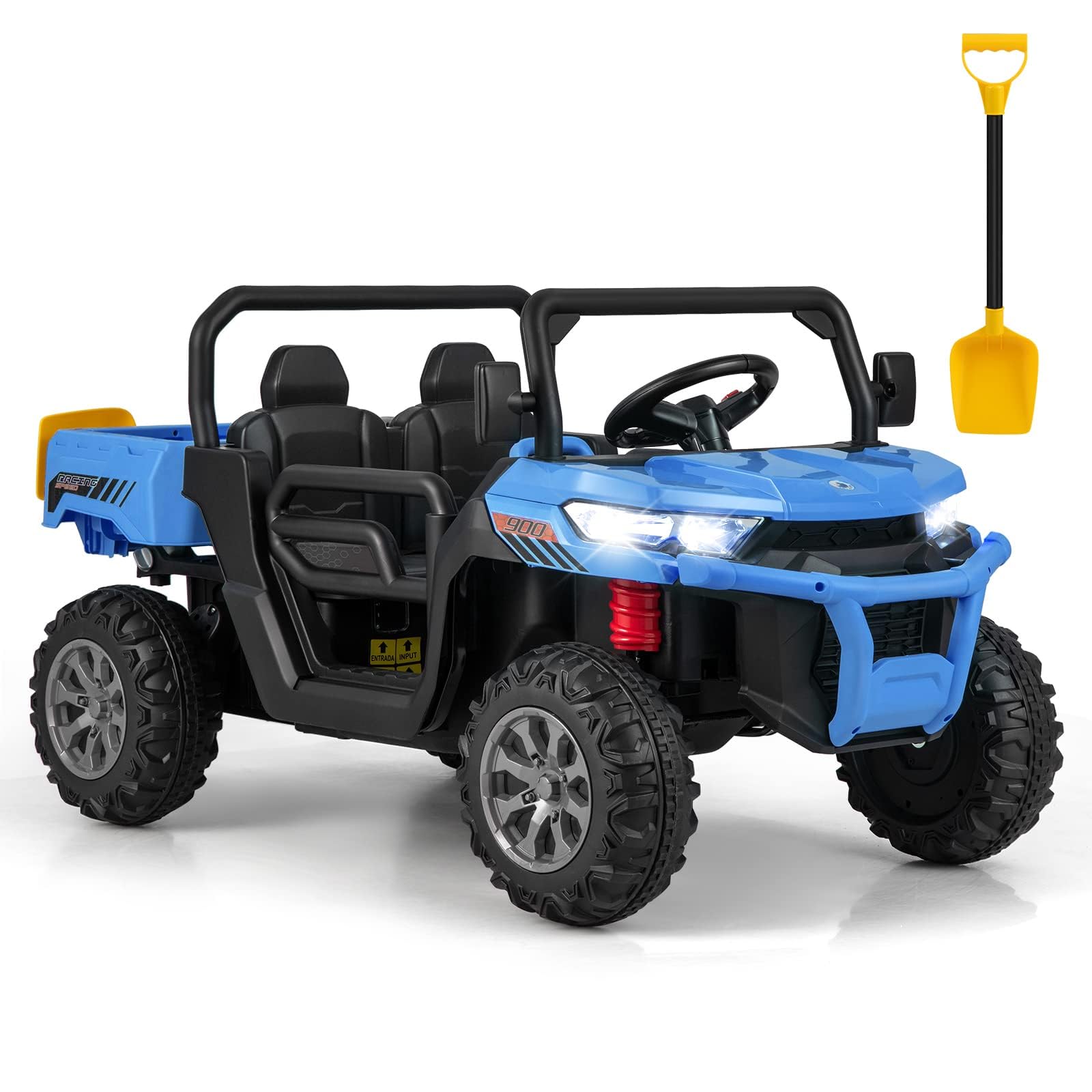 INFANS 2 Seater Ride on UTV, 12V Kids Electric Vehicle Dump Truck, Toddlers Battery Powered Car with Music