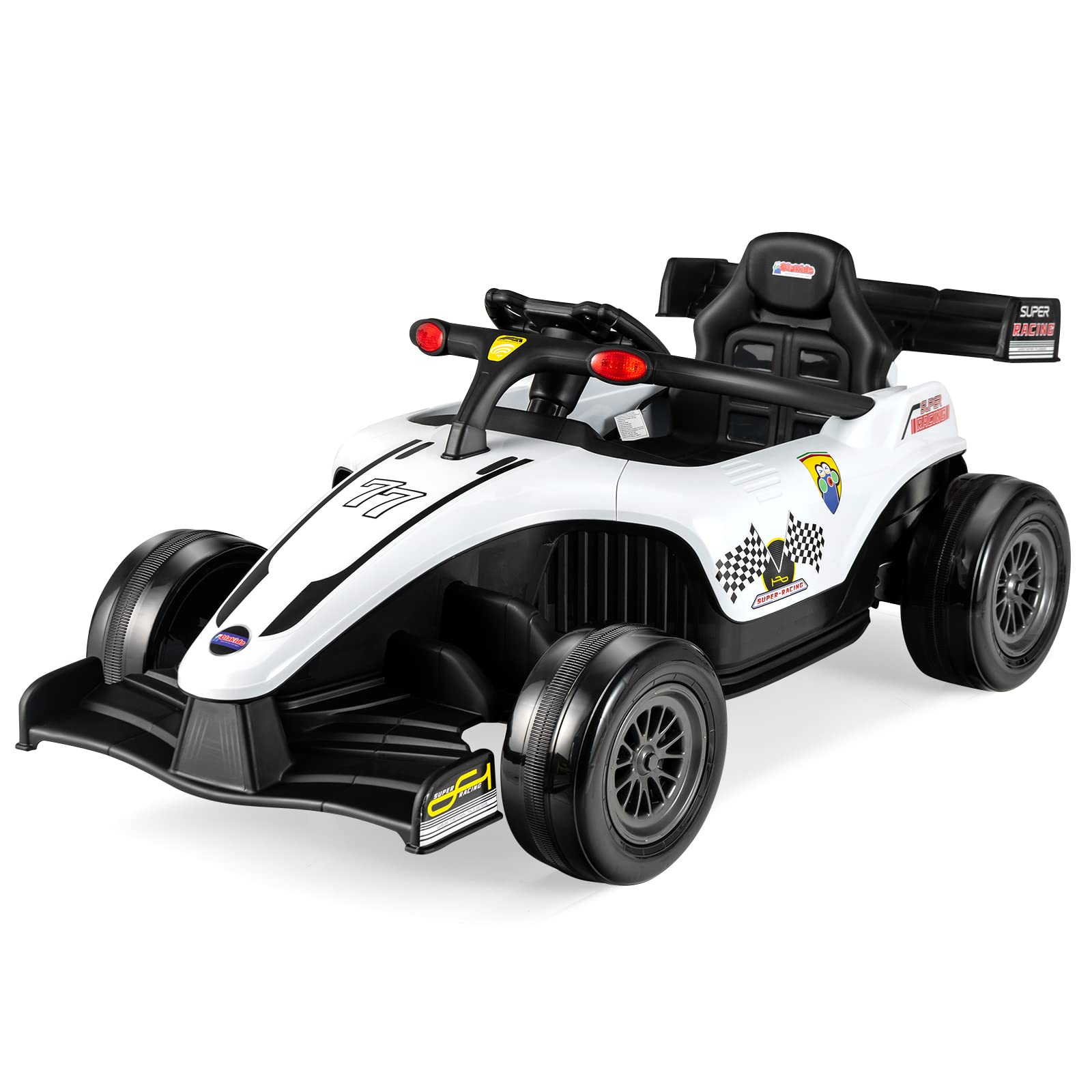 Infans ids Ride On Car, 12V F1 Racing Electric Vehicle for Toddlers with Control Remote, Battery Powered Motorized Toy with Music INFANS