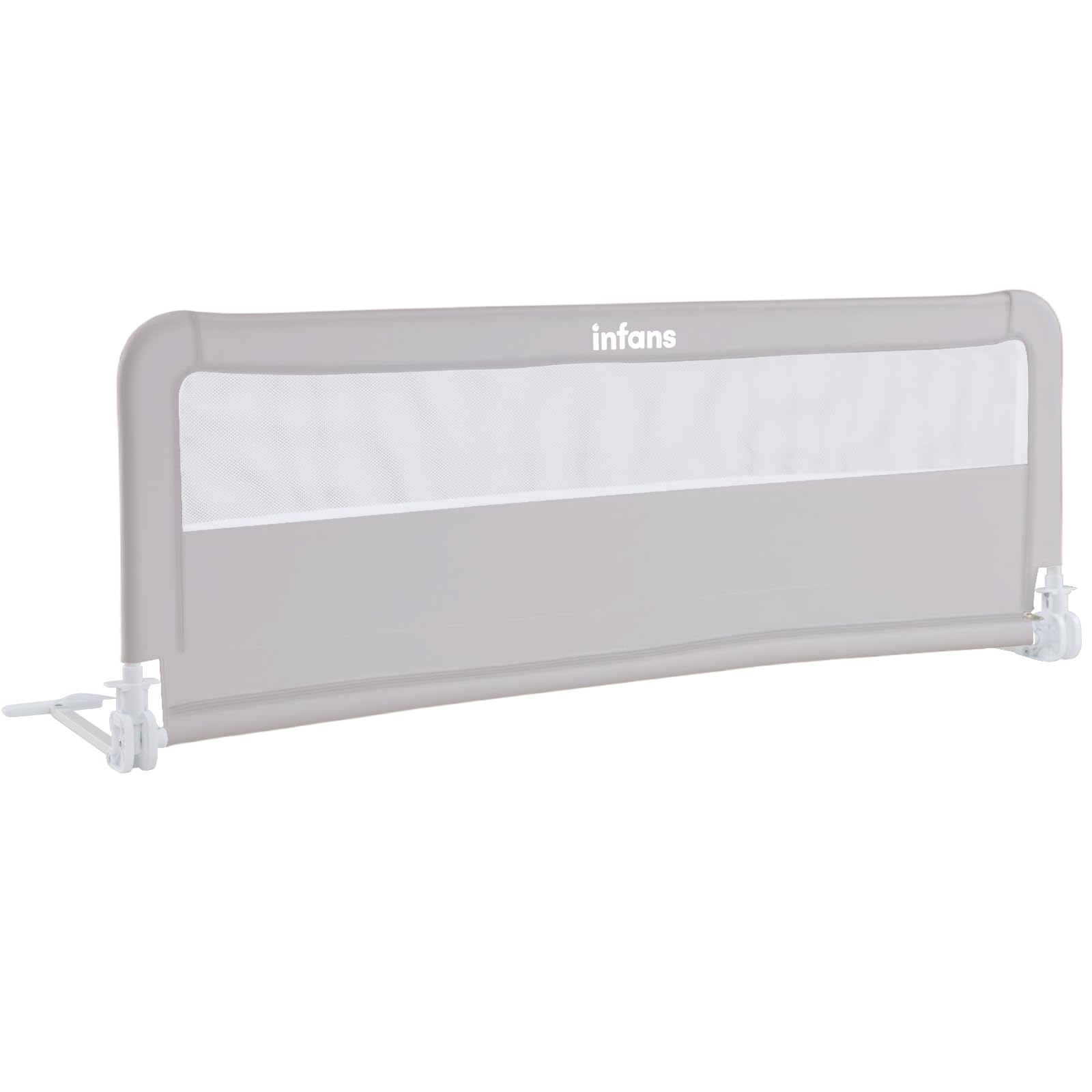 INFANS Bed Rail for Toddlers, 59" Foldable Safety Baby Crib Rail Fit for Kids Twin, Extra Long Swing Down Bed Guardrail for Convertible Crib, Queen, Full, King Mattress Side Guard
