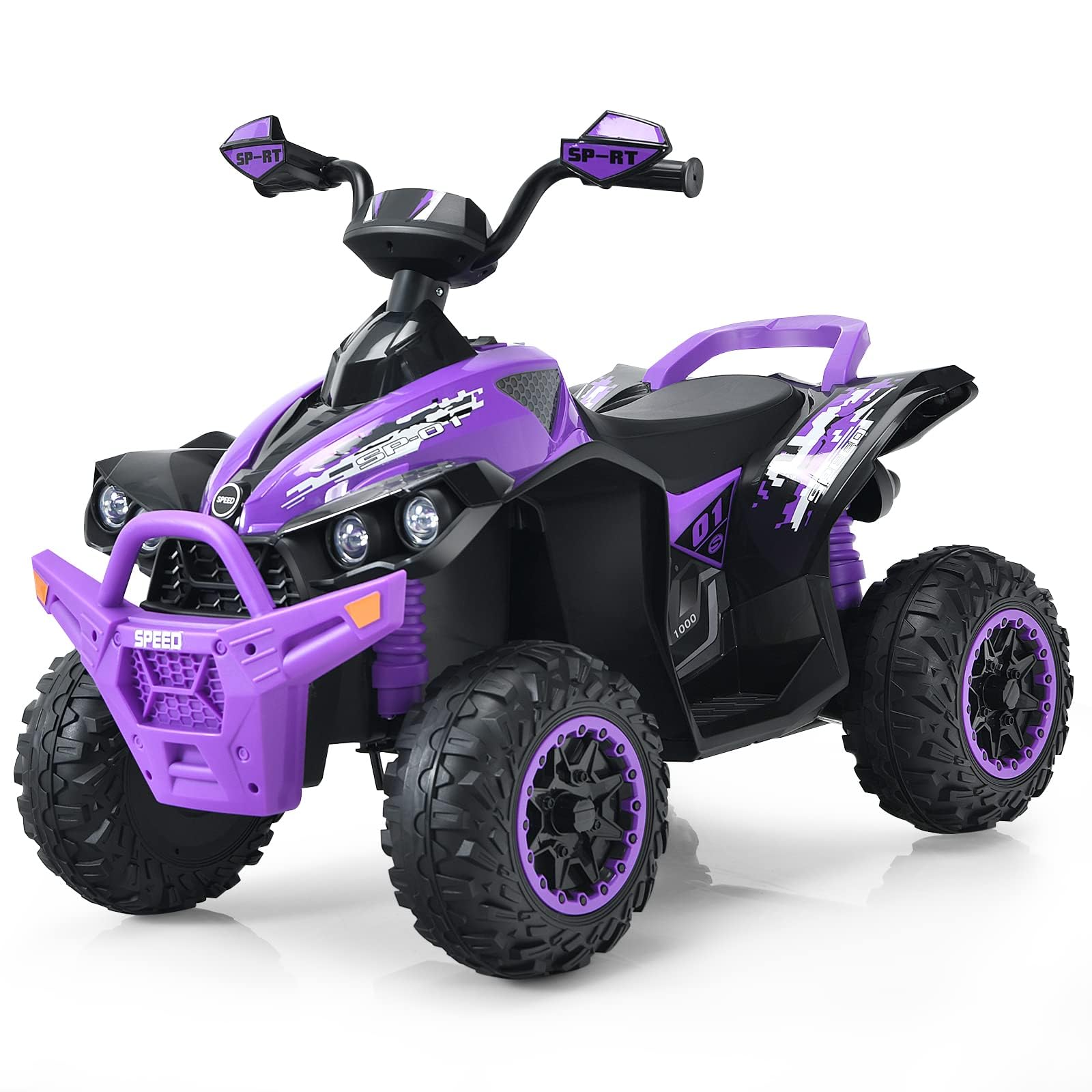 INFANS Kids Ride on ATV, 12V 4 Wheeler Quad Toy Vehicle, Electric Ride on Toy, Battery Powered Wheels Car