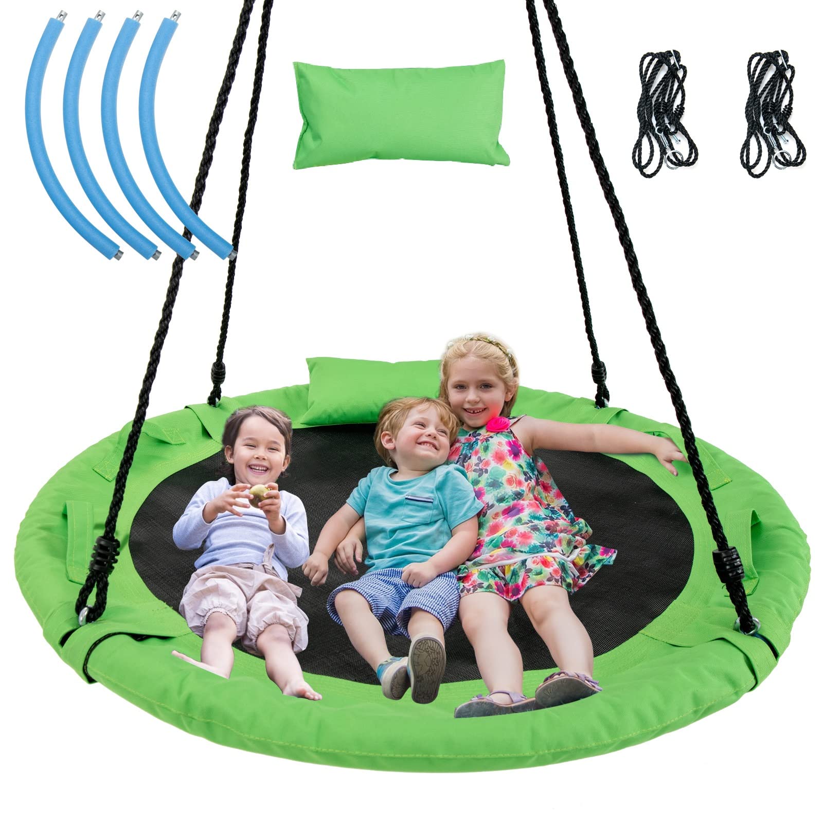INFANS 660lbs 40 Inch Saucer Tree Swing, Round Flying Swing Seat for Kids, Outdoor Round Platform Swing
