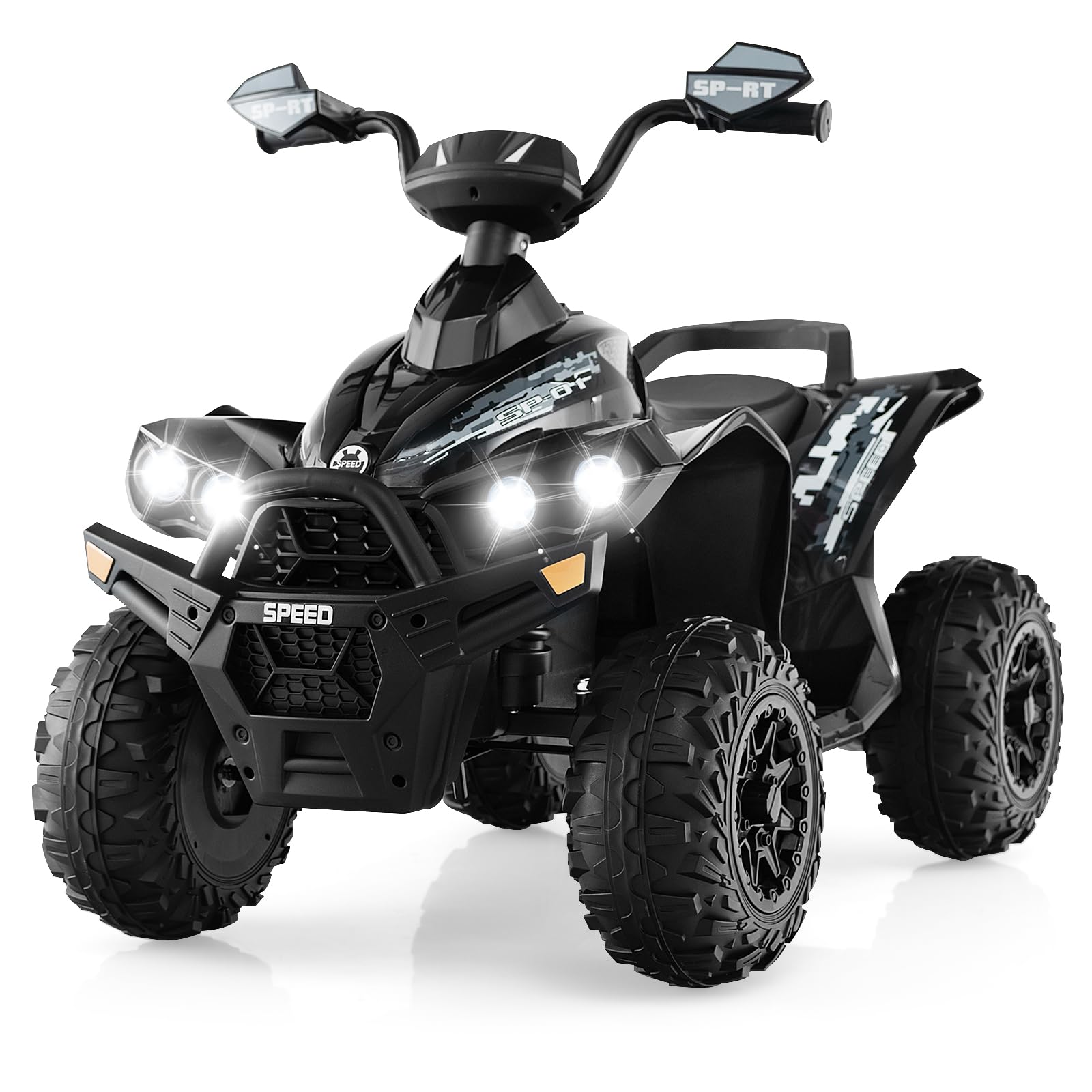INFANS Kids Ride on ATV, 12V 4 Wheeler Quad Toy Vehicle, Electric Ride on Toy, Battery Powered Wheels Car