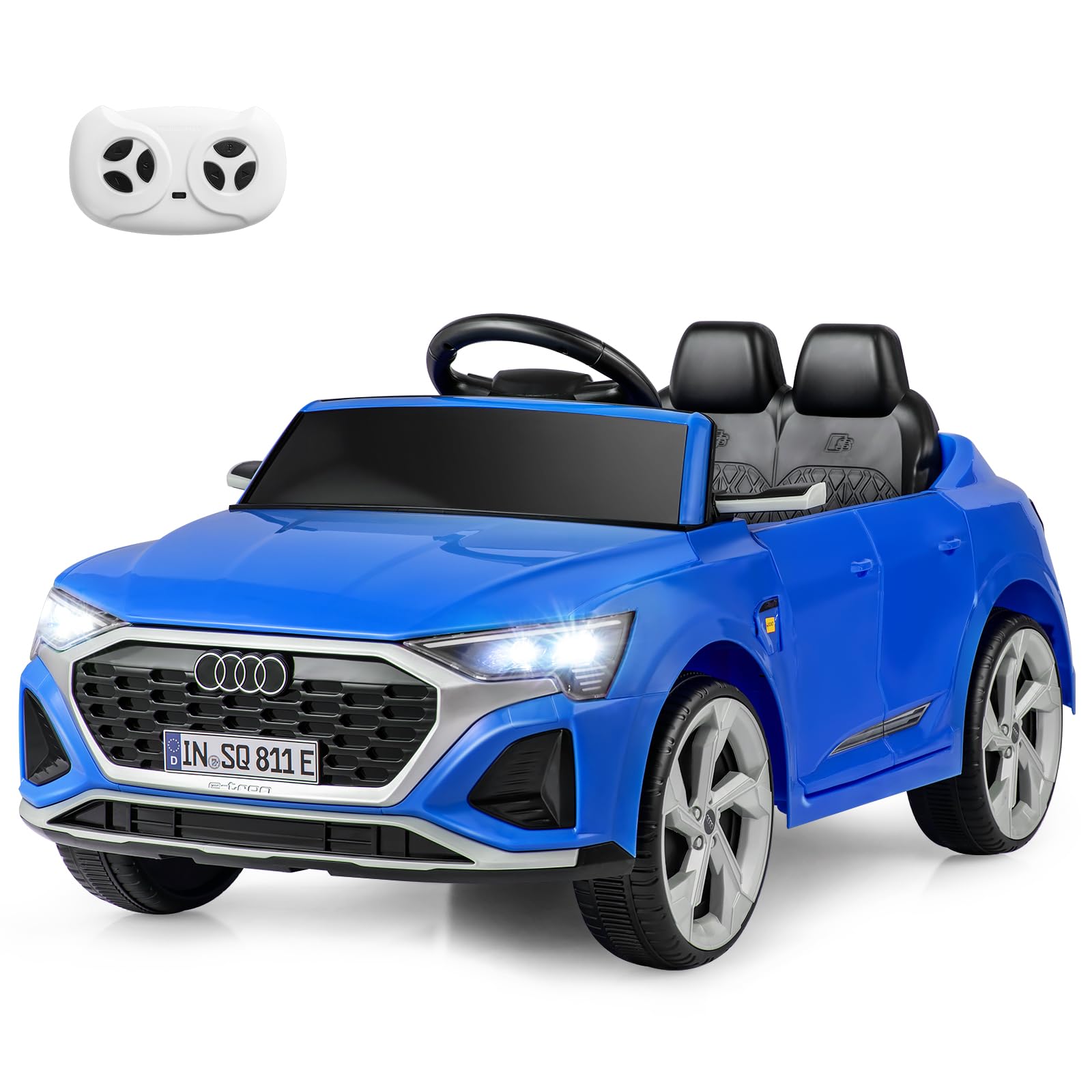INFANS Licensed Audi SQ8 Ride on Car, Battery Powered Electric Vehicle for with Remote Control, Adjustable Music, LED Lights