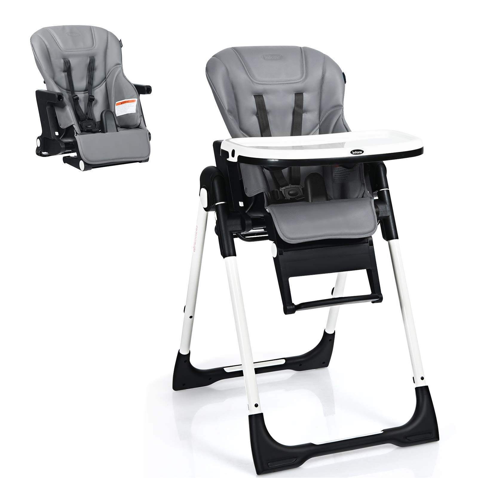 INFANS 4 in 1 High Chair�CBooster Seat, Convertible Highchair, Installation-Free,Simple Fold for Baby, Infant& Toddler