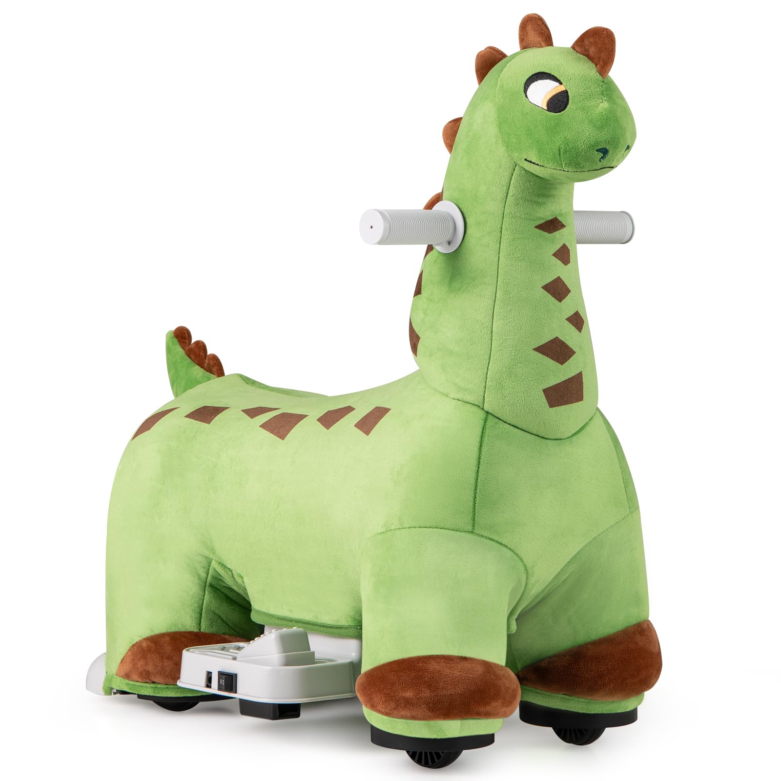 INFANS Ride on Toys, 6V Electric Battery Powered Electric Ride on Dinosaur with Music, Riding Horse Toy for Boys Girl Aged 3+