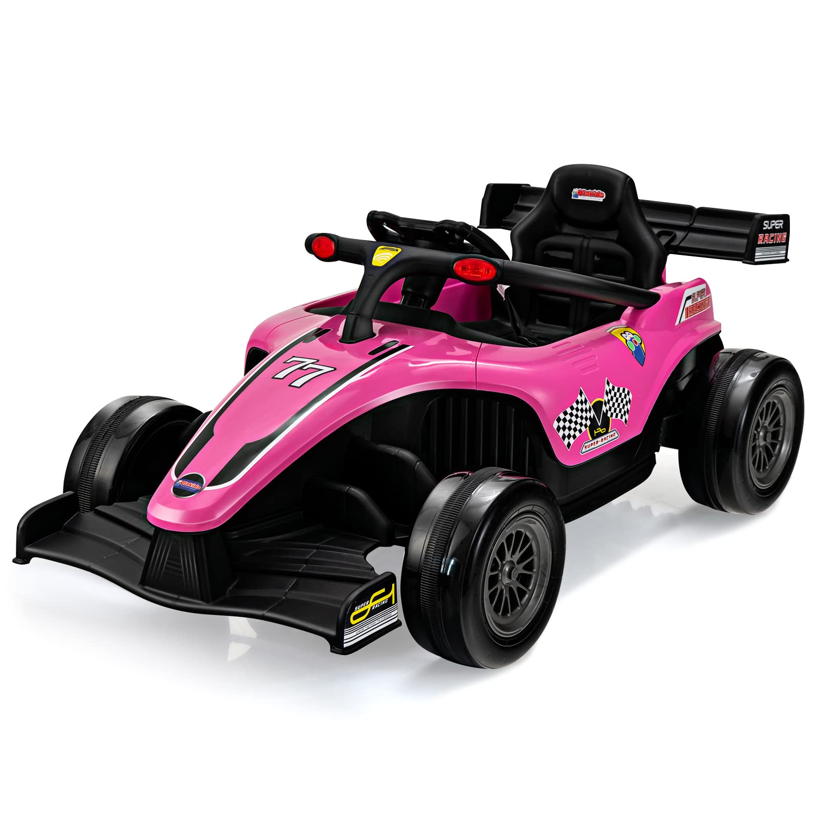 Infans ids Ride On Car, 12V F1 Racing Electric Vehicle for Toddlers with Control Remote, Battery Powered Motorized Toy with Music INFANS