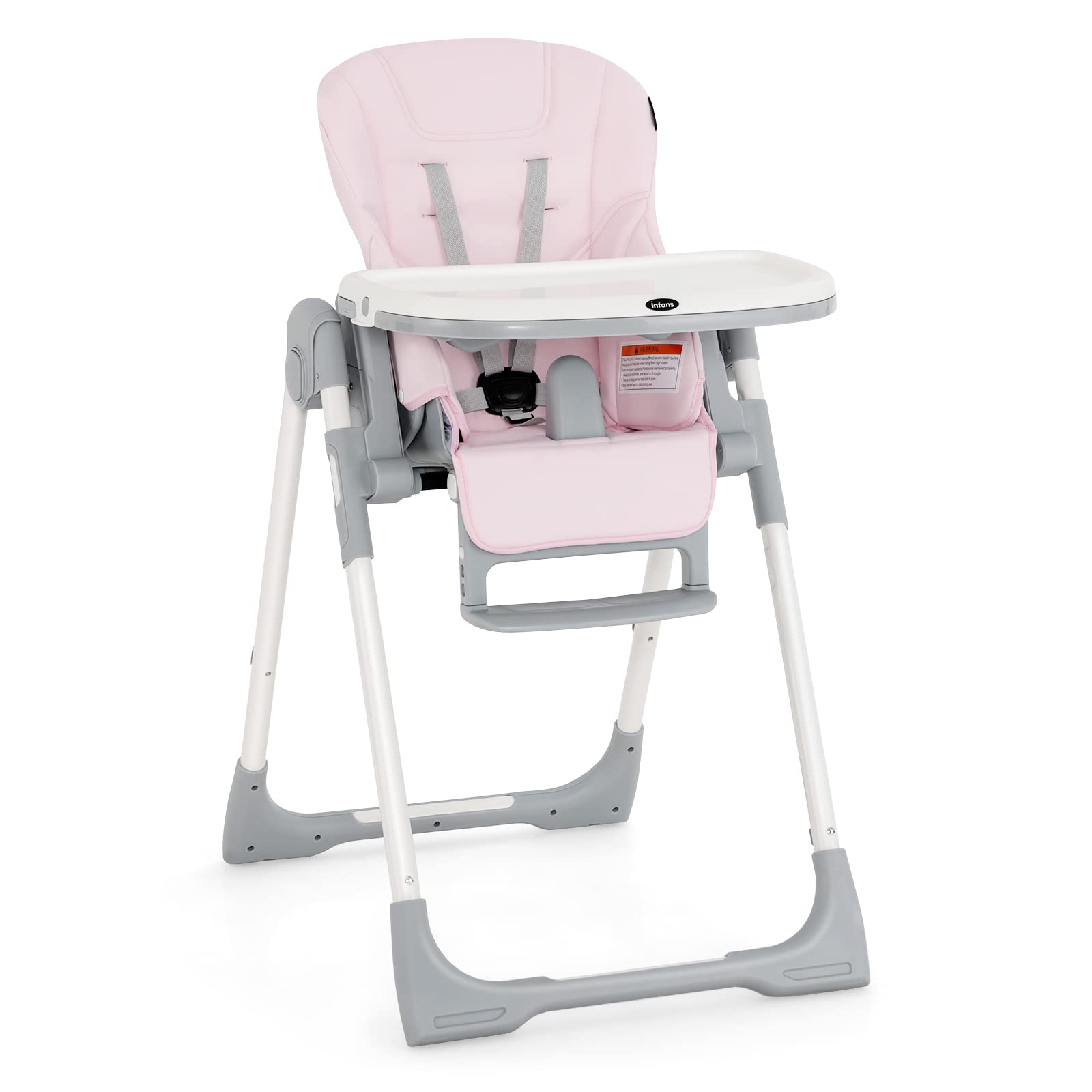 INFANS Foldable High Chair for Babies & Toddlers with Multiple Adjustable Backrest, Footrest and Seat Height