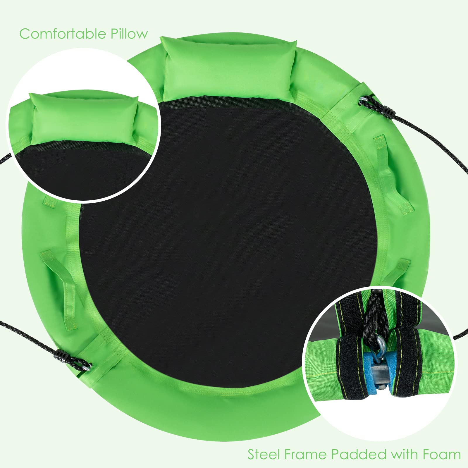 INFANS 660lbs 40 Inch Saucer Tree Swing, Round Flying Swing Seat for Kids, Outdoor Round Platform Swing