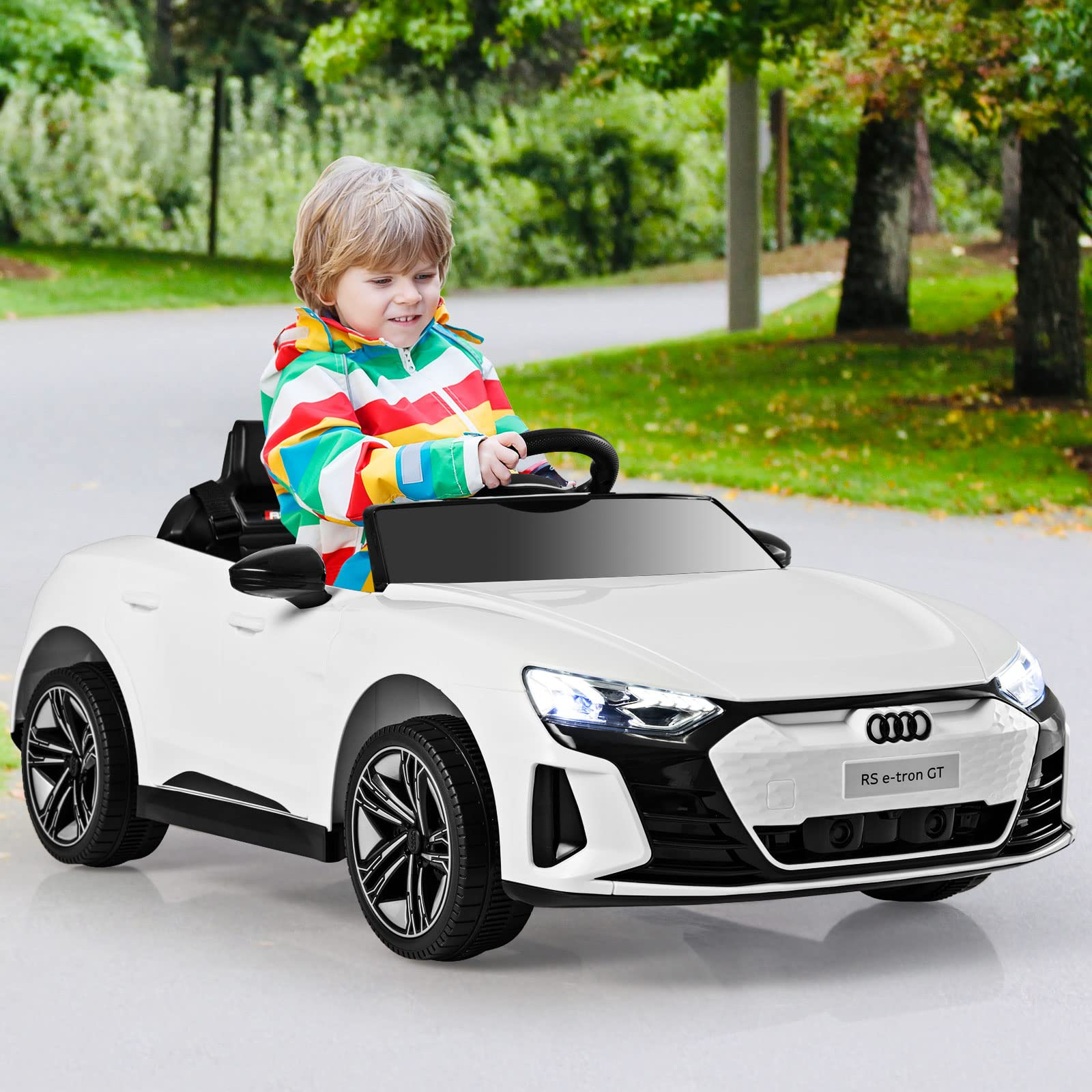 INFANS 12V Kids Ride On Car, Licensed Audi RS e-tron GT Electric Vehicle with Remote Control INFANS