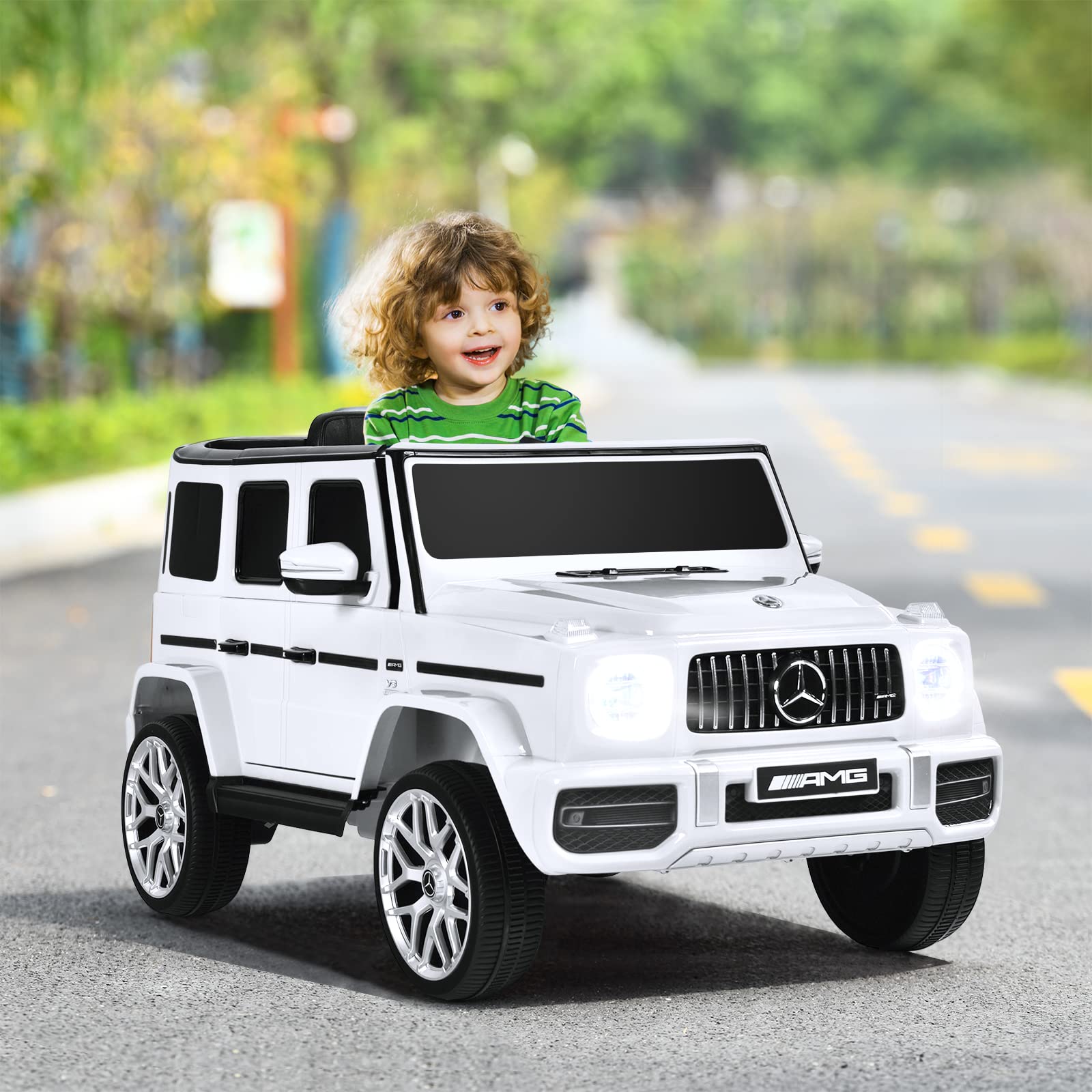 INFANS Licensed Mercedes Benz G63 Kids Ride on Car, 12V Electric Vehicle, Battery Powered for Children Boy Girl