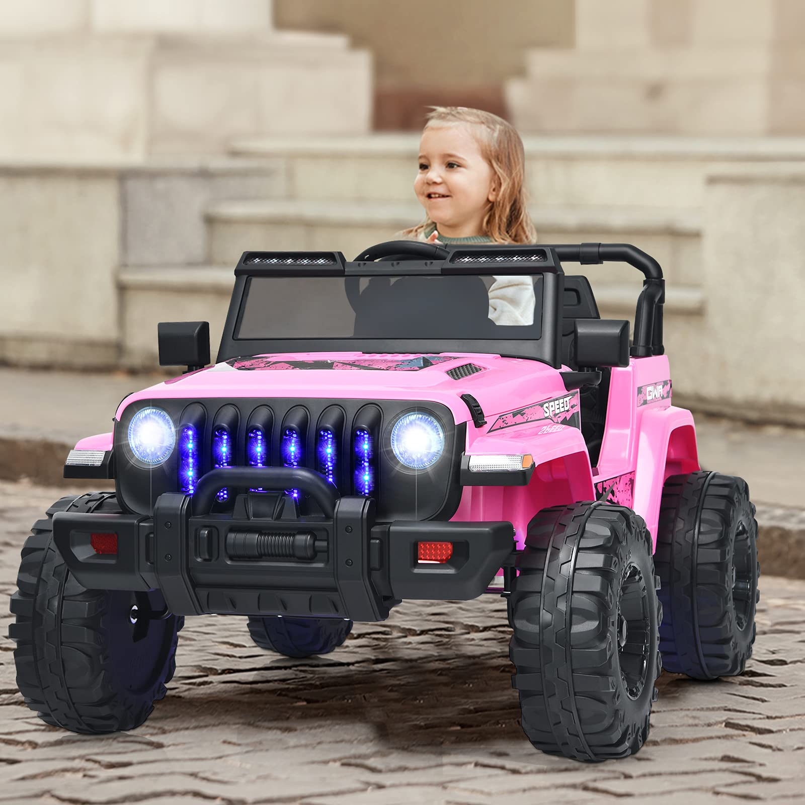 INFANS Kids Ride on Car Truck with 2.4G Remote Control, 12V Battery Powered Electric Cars for Kids
