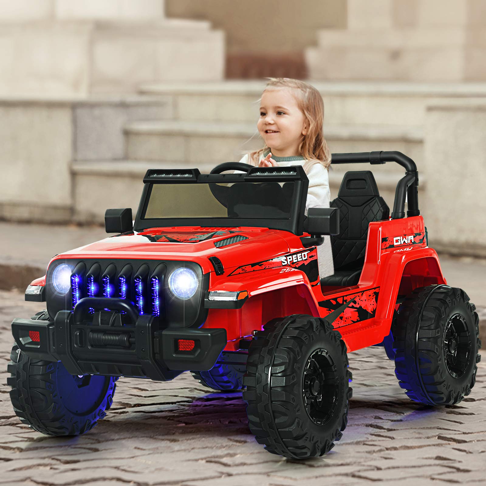 INFANS Kids Ride on Car Truck with 2.4G Remote Control, 12V Battery Powered Electric Cars for Kids