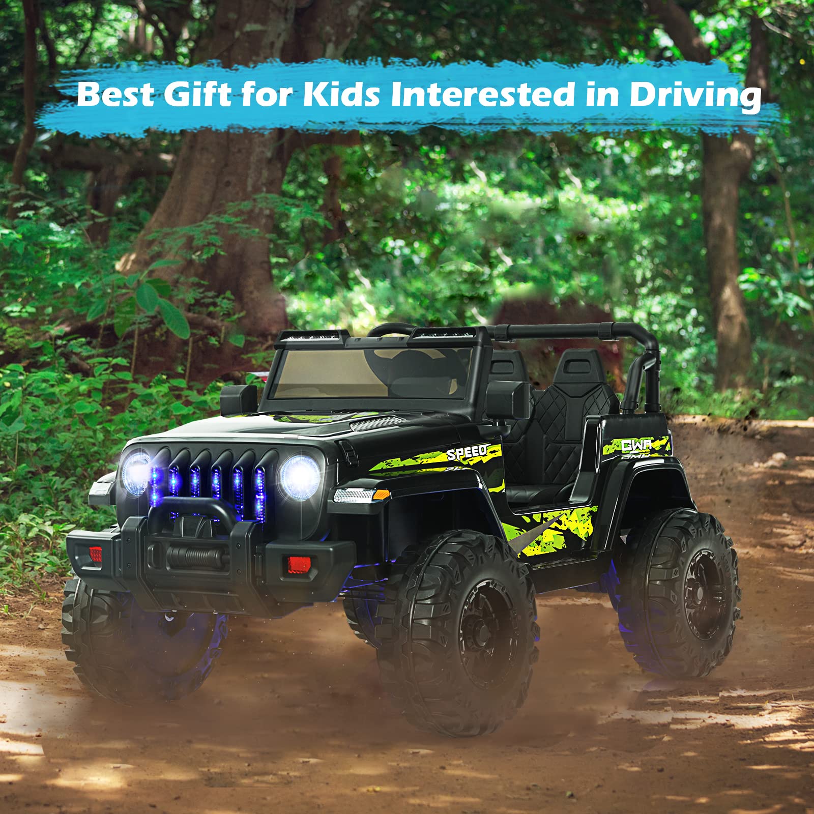 INFANS Kids Ride on Car Truck with 2.4G Remote Control, 12V Battery Powered Electric Cars for Kids