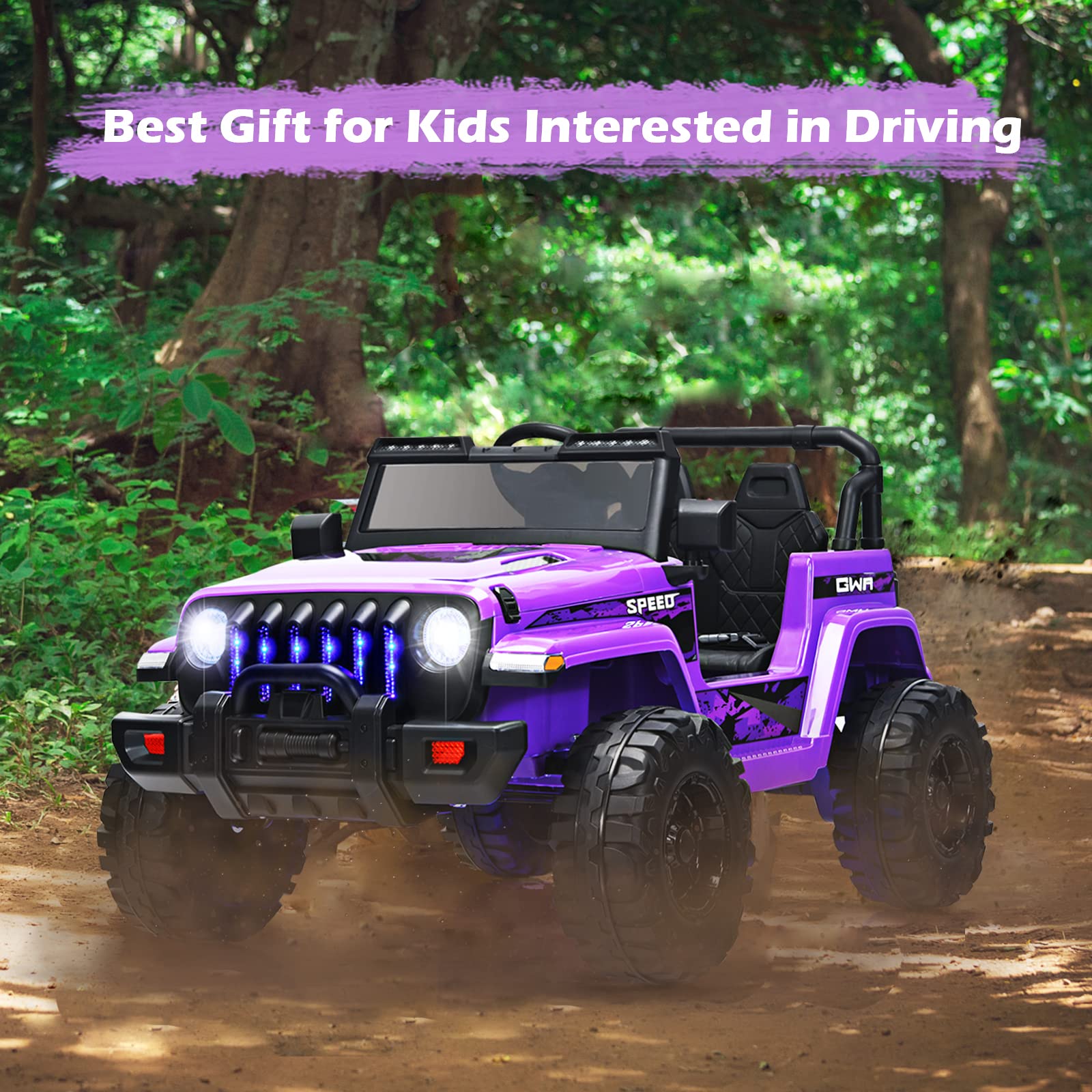 INFANS Kids Ride on Car Truck with 2.4G Remote Control, 12V Battery Powered Electric Cars for Kids