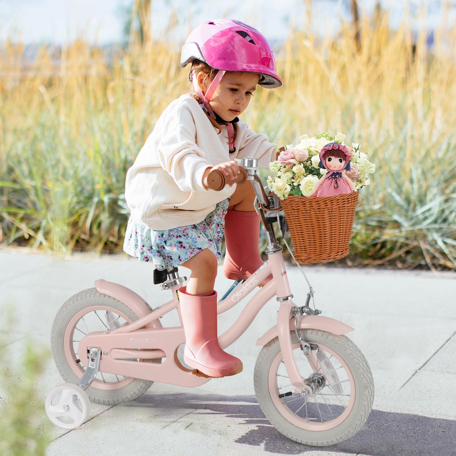 OLAKIDS Kids Bike, 12 14 16 18 Inch Toddlers Bike with Removable Training Wheels, Children's Bicycle for Girls Boys Age 3-8