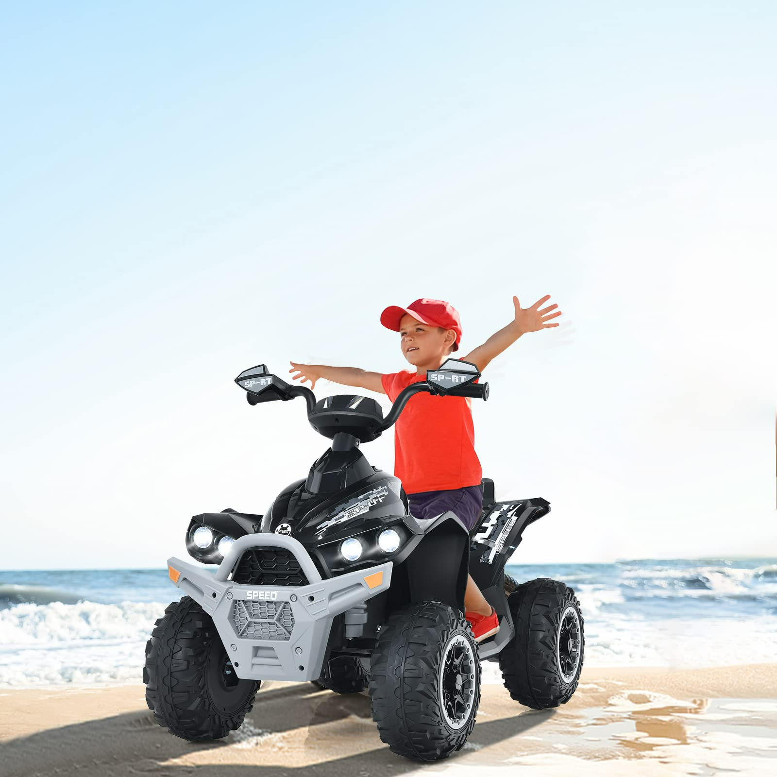 INFANS Ride On ATV, 12V 4 Wheeler Battery Powered Toy Car for Toddlers INFANS