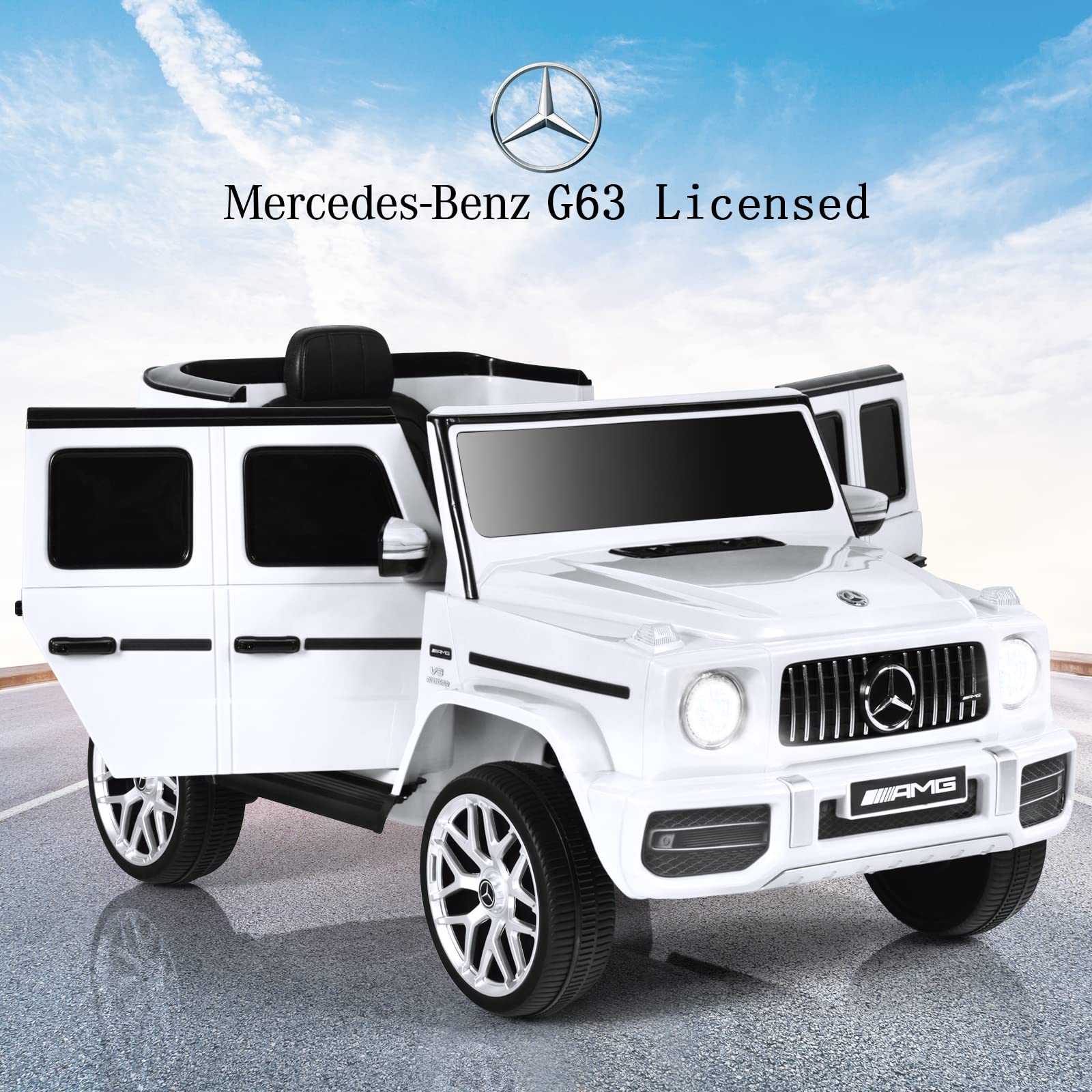 INFANS Licensed Mercedes Benz G63 Kids Ride on Car, 12V Electric Vehicle, Battery Powered for Children Boy Girl