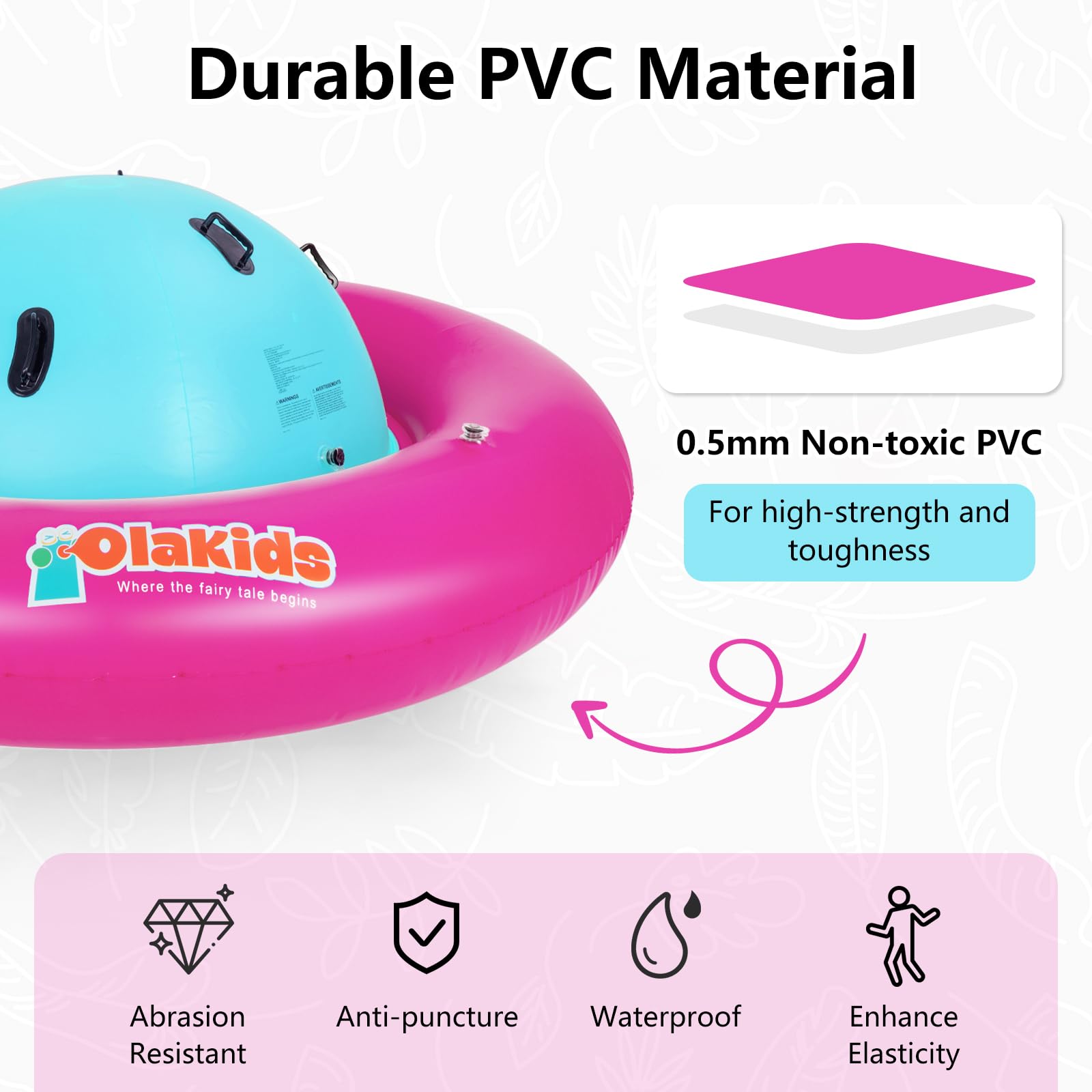 INFANS 8FT Inflatable Dome Rocker Bouncer, Outdoor Kids Giant Roll and Play Seesaw Rocker with 6 Secure Handles