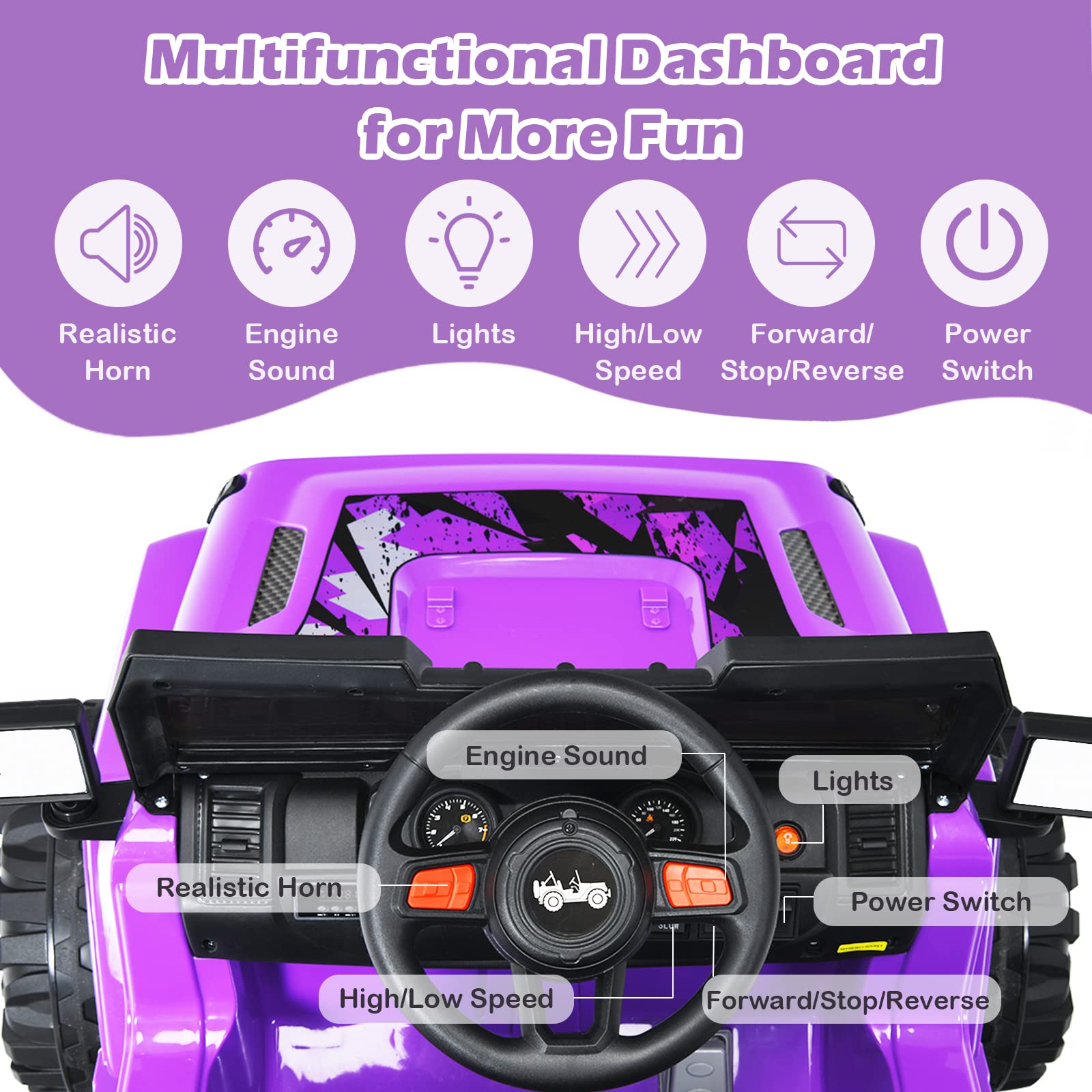 INFANS Kids Ride on Car Truck with 2.4G Remote Control, 12V Battery Powered Electric Cars for Kids