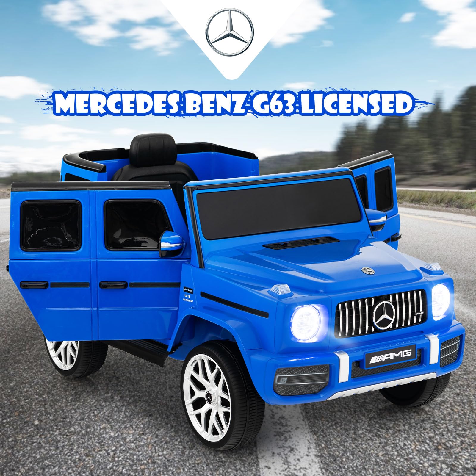 INFANS Licensed Mercedes Benz G63 Kids Ride on Car, 12V Electric Vehicle, Battery Powered for Children Boy Girl