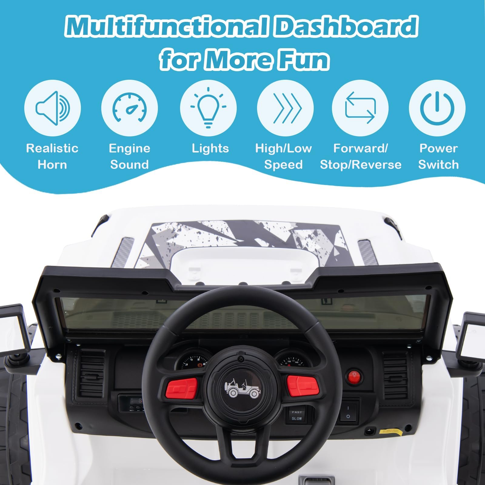 INFANS Kids Ride on Car Truck with 2.4G Remote Control, 12V Battery Powered Electric Cars for Kids