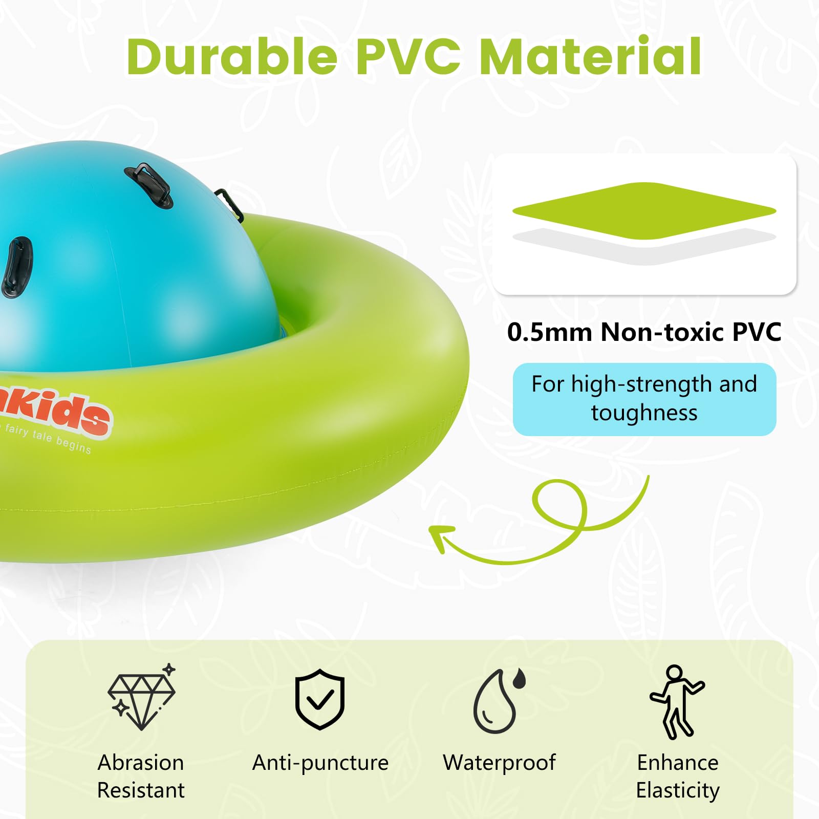 INFANS 8FT Inflatable Dome Rocker Bouncer, Outdoor Kids Giant Roll and Play Seesaw Rocker with 6 Secure Handles