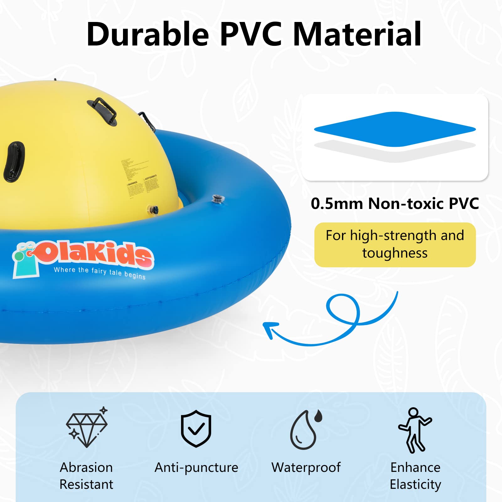 INFANS 8FT Inflatable Dome Rocker Bouncer, Outdoor Kids Giant Roll and Play Seesaw Rocker with 6 Secure Handles