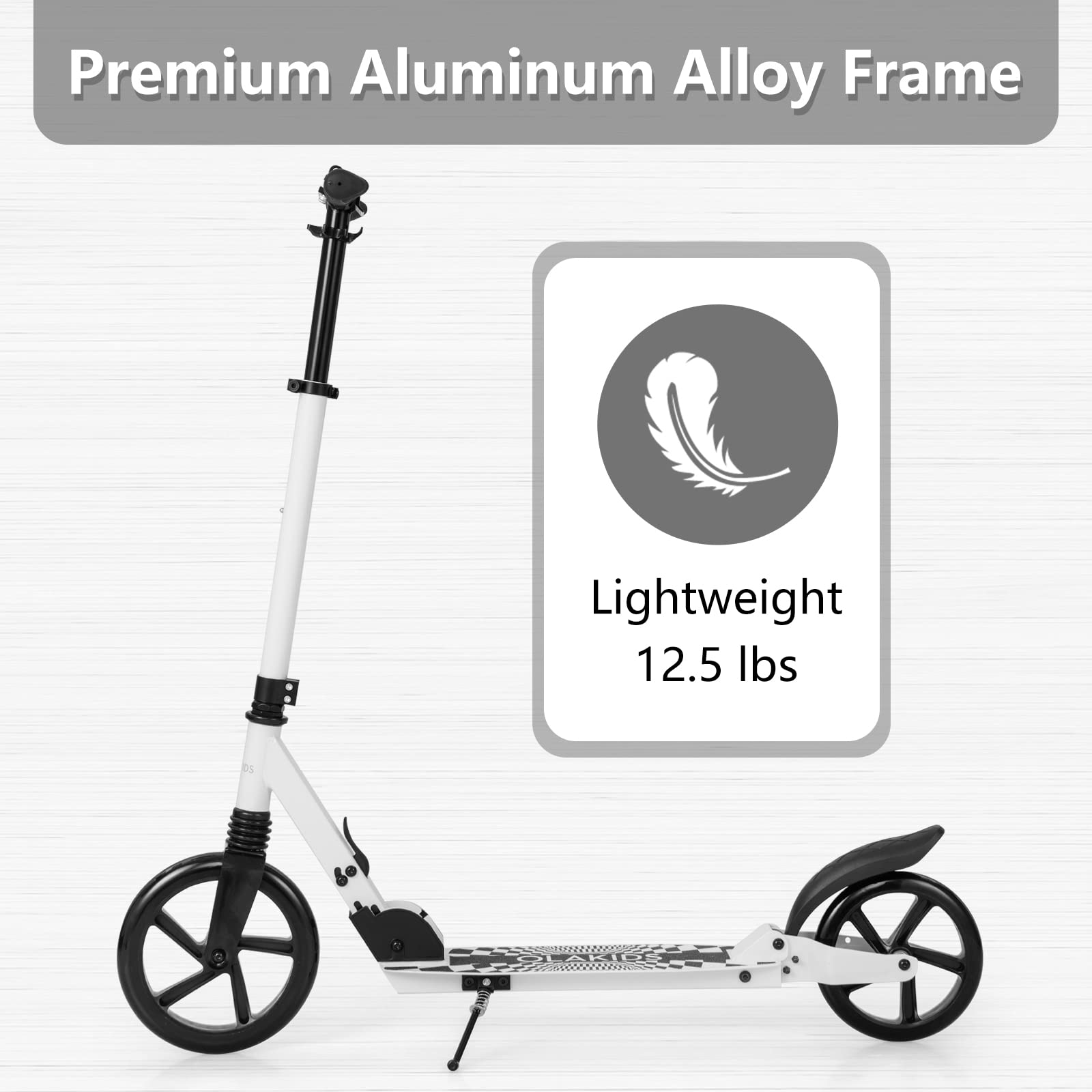 INFANS Kick Scooter for Adults Teens, Big Wheels Foldable Scooter Ages 10+ Kids Youth