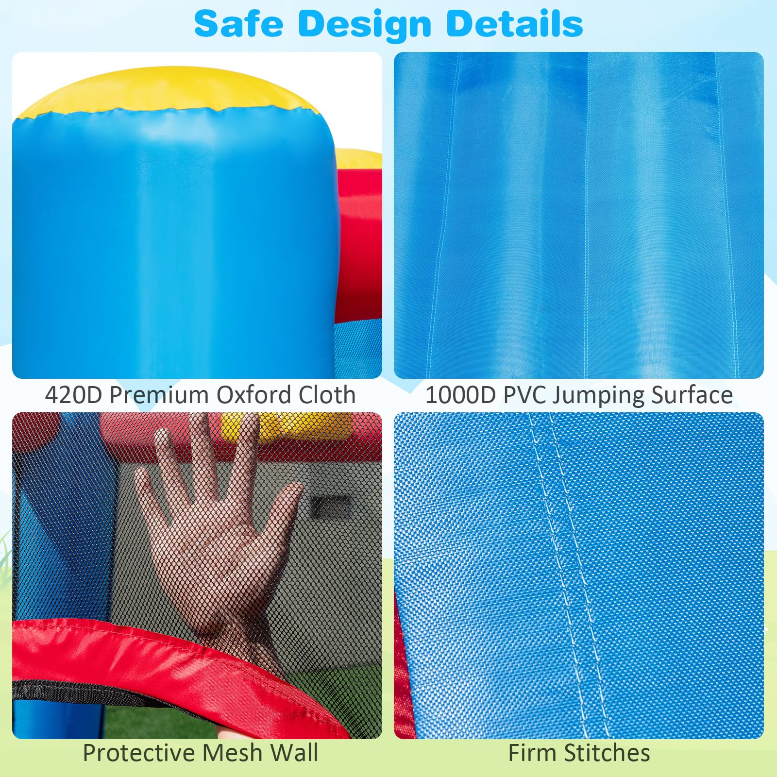 INFANS Inflatable Bounce House, 3 in 1 Kids Jumping Castle, Indoor Outdoor Inflatable Obstacle Course (with 480W Blower)