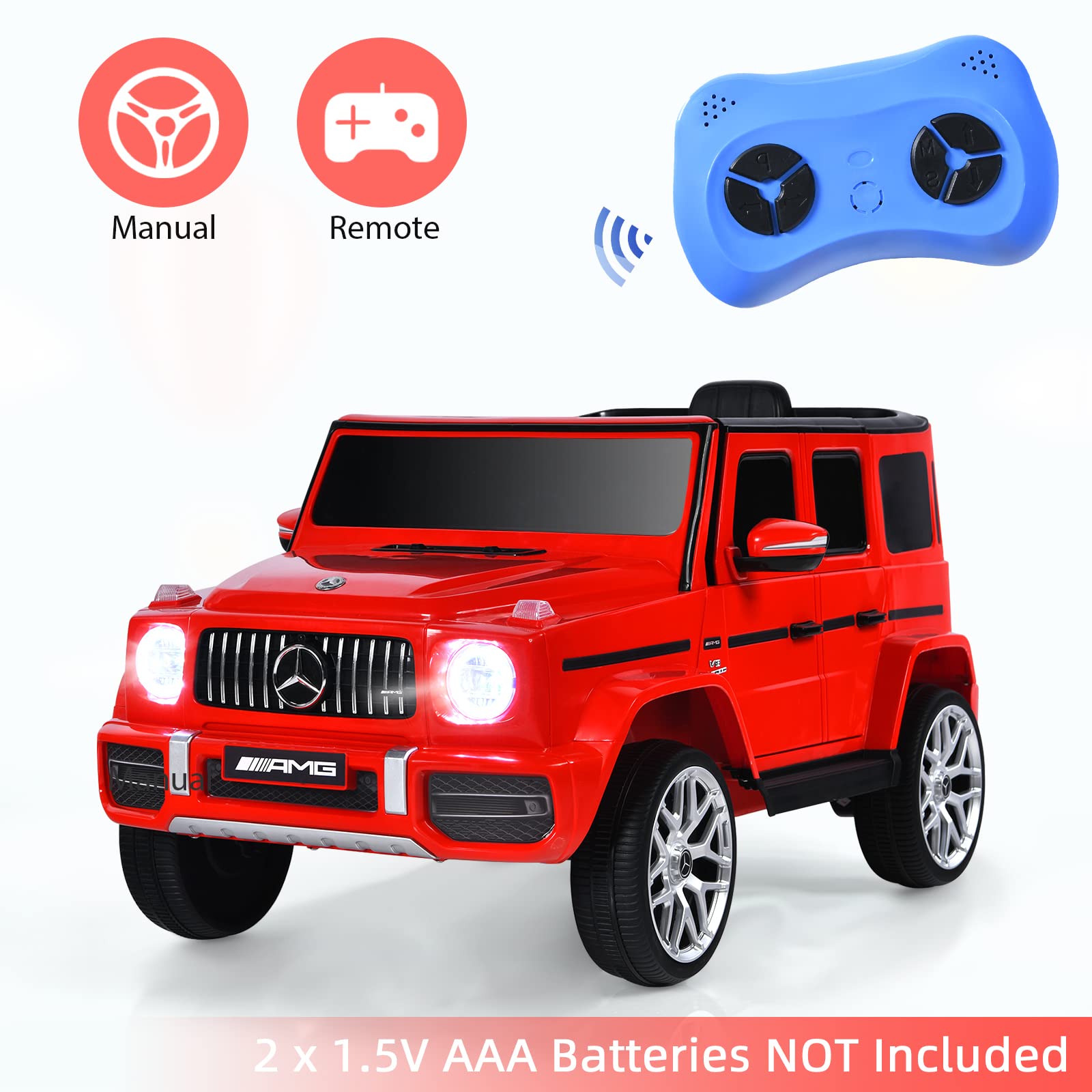 INFANS Licensed Mercedes Benz G63 Kids Ride on Car, 12V Electric Vehicle, Battery Powered for Children Boy Girl