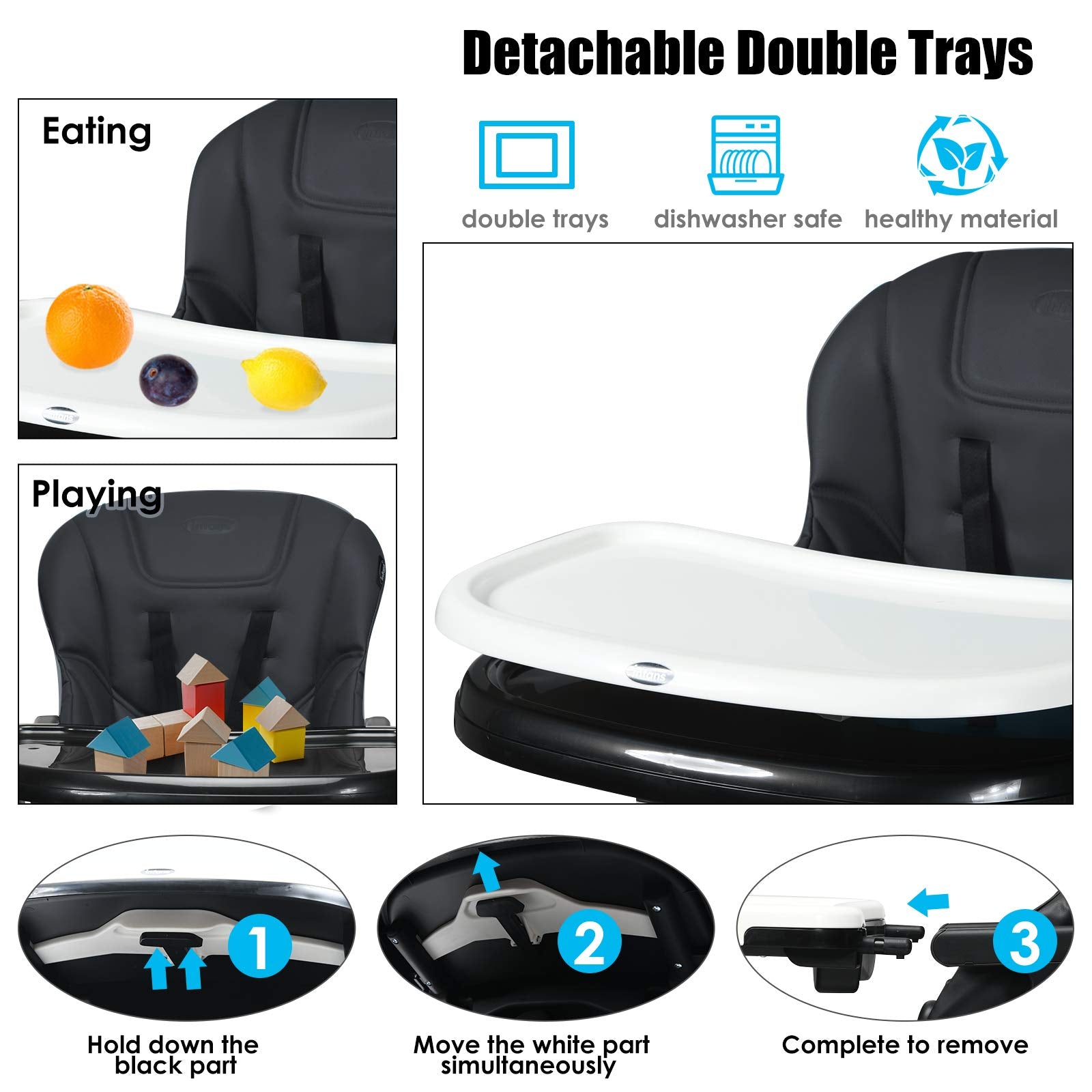 INFANS 4 in 1 High Chair�CBooster Seat, Convertible Highchair, Installation-Free,Simple Fold for Baby, Infant& Toddler