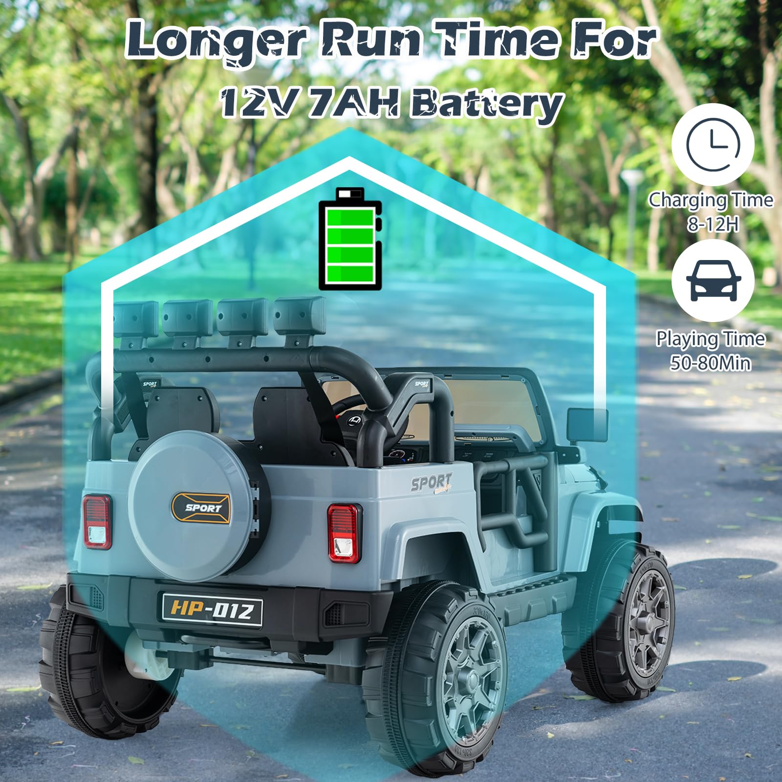 INFANS 2 Seater Ride on Truck, 12V Battery Powered Electric Vehicle for Kids with Remote Control, Power Display, LED Lights