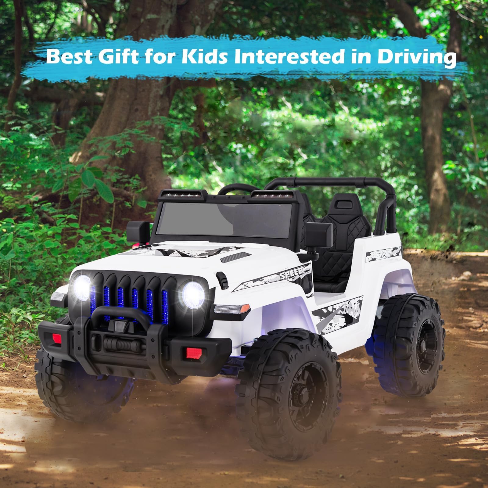 INFANS Kids Ride on Car Truck with 2.4G Remote Control, 12V Battery Powered Electric Cars for Kids