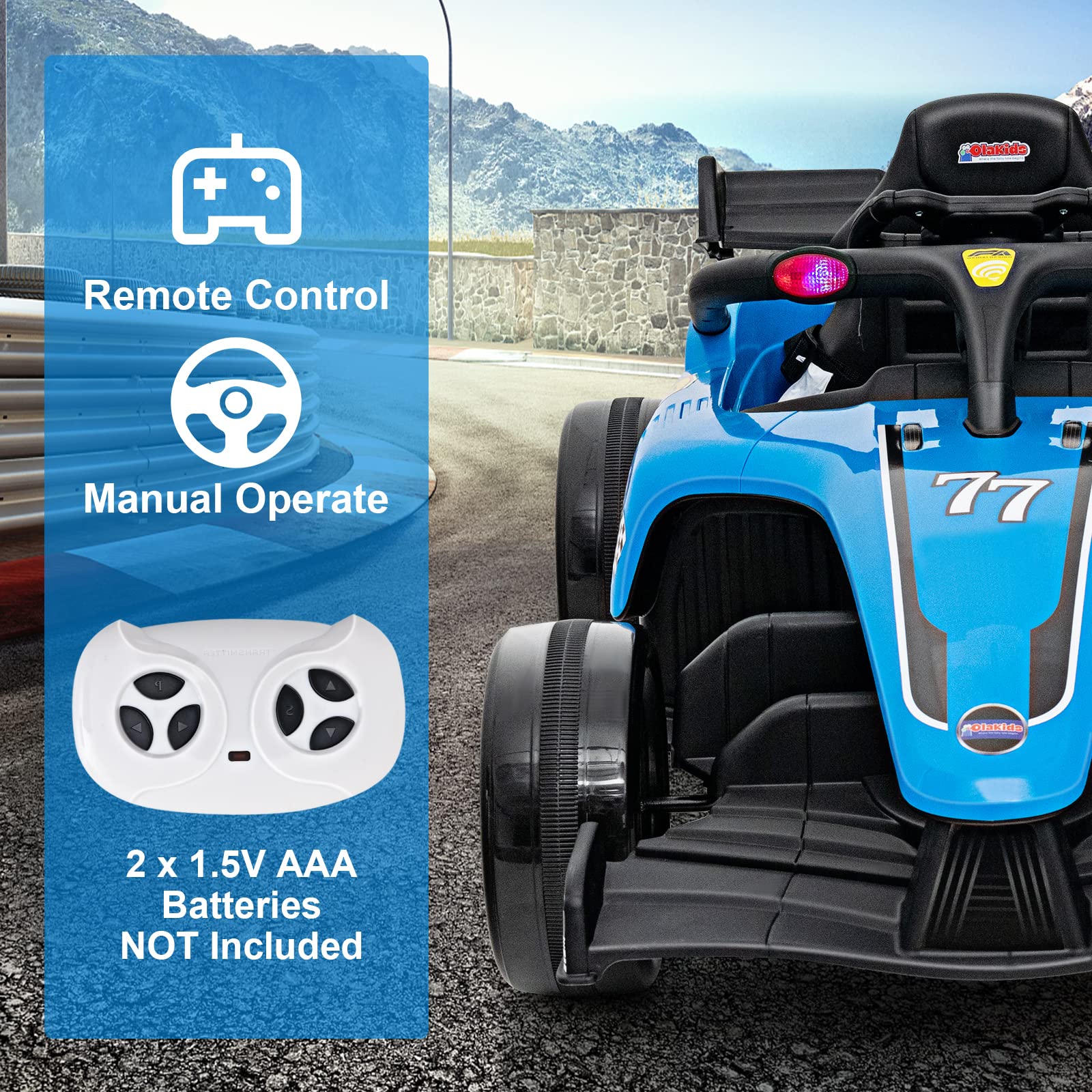 Infans ids Ride On Car, 12V F1 Racing Electric Vehicle for Toddlers with Control Remote, Battery Powered Motorized Toy with Music INFANS