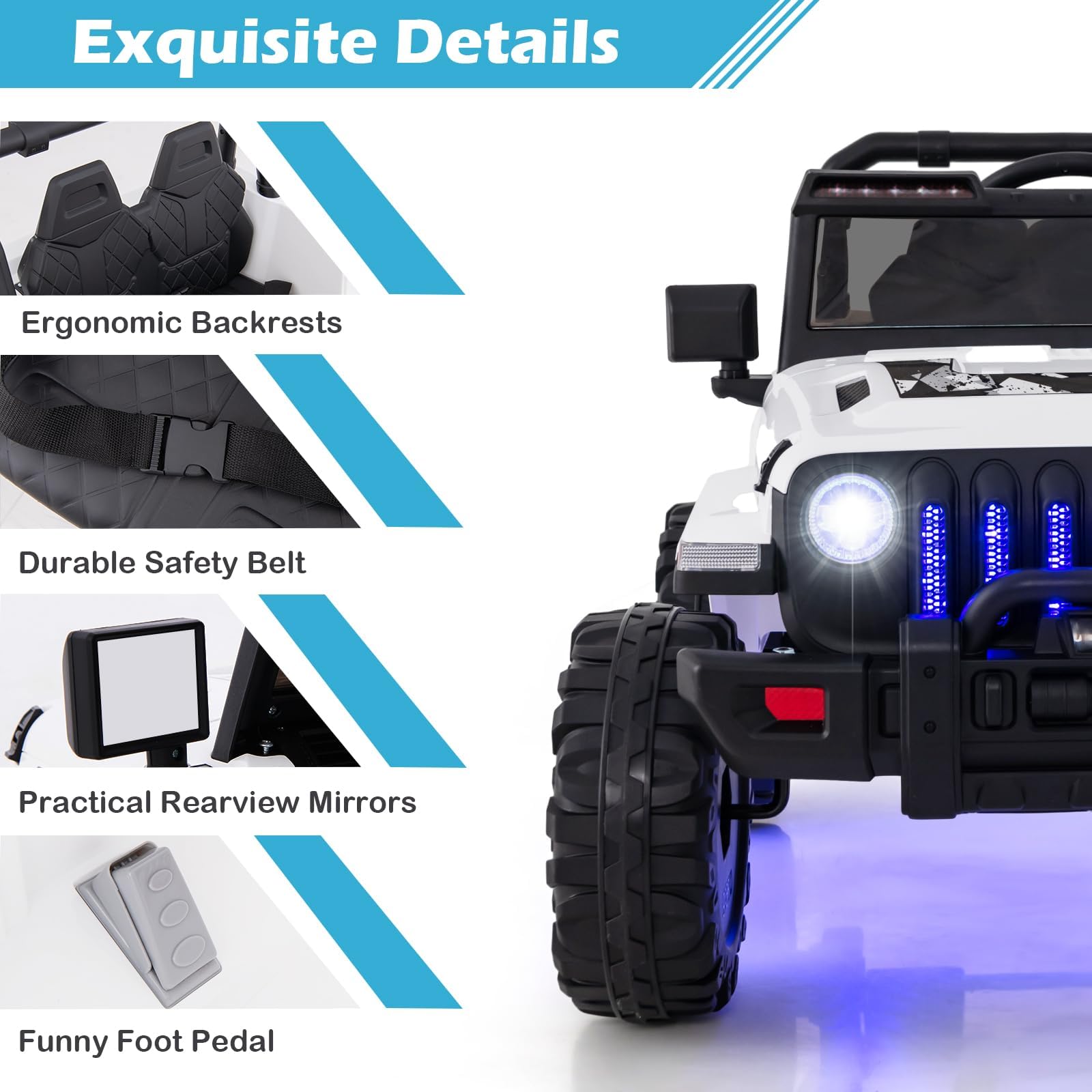 INFANS Kids Ride on Car Truck with 2.4G Remote Control, 12V Battery Powered Electric Cars for Kids