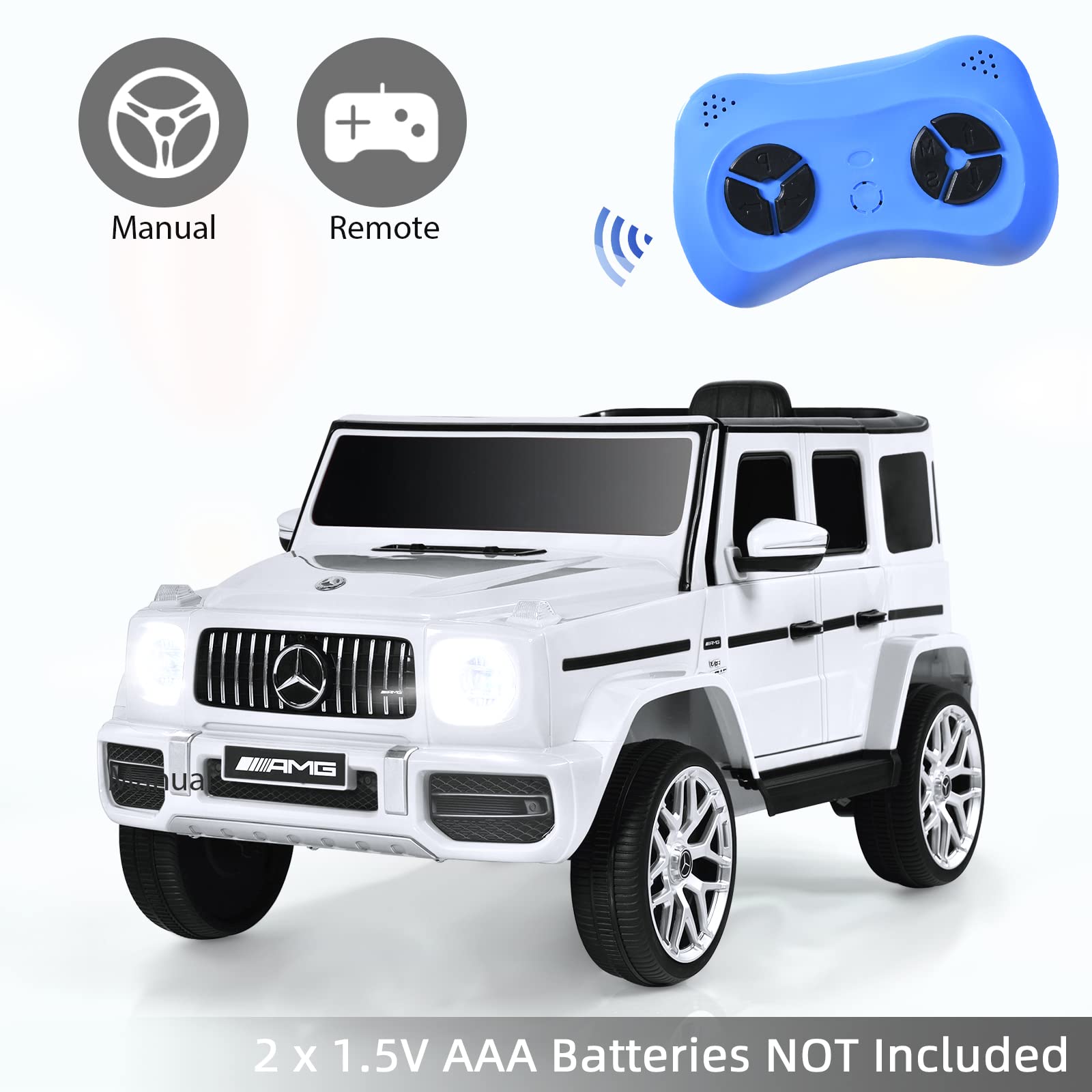 INFANS Licensed Mercedes Benz G63 Kids Ride on Car, 12V Electric Vehicle, Battery Powered for Children Boy Girl