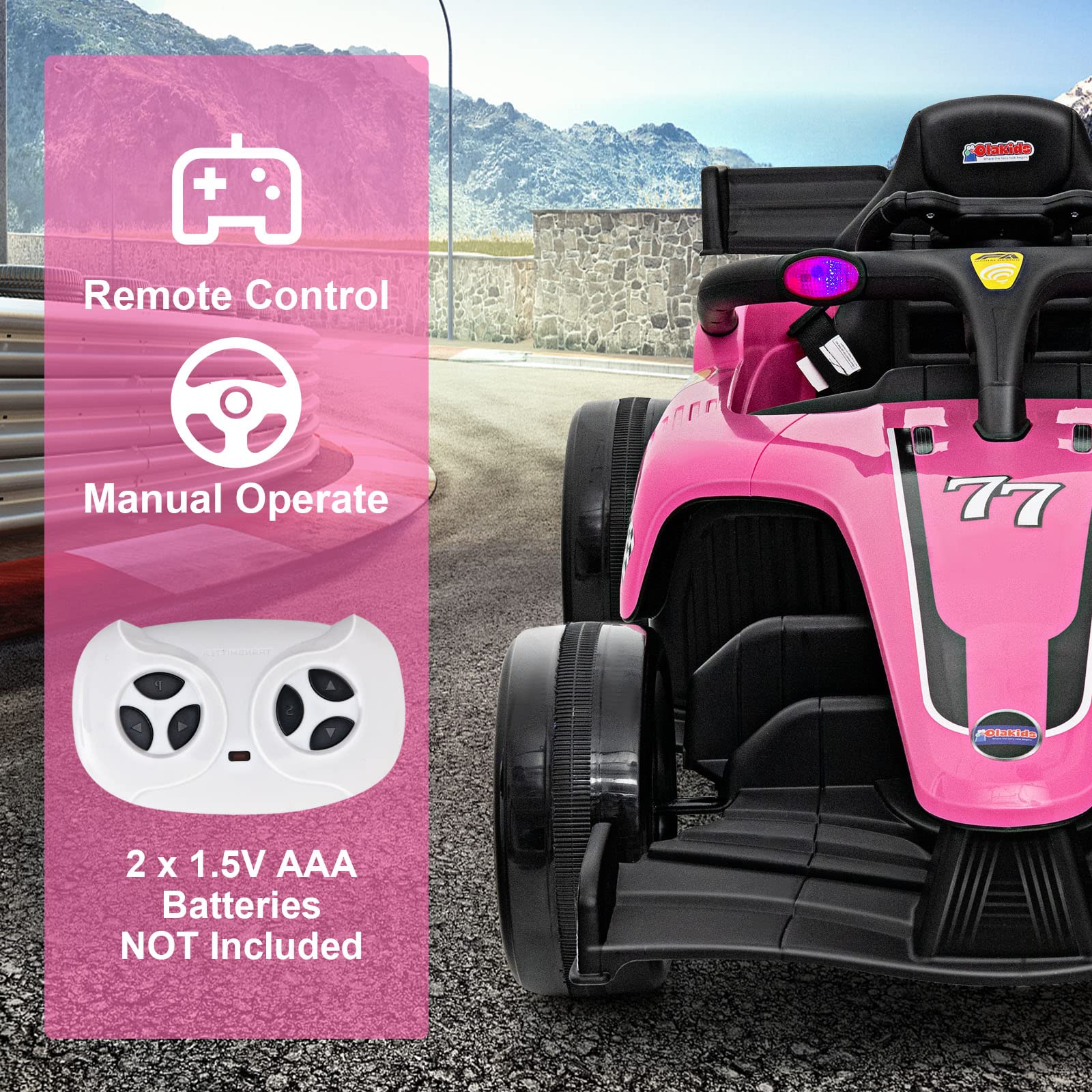 INFANS Kids Ride on Car, 12V F1 Racing Electric Vehicle for Toddlers with Control Remote